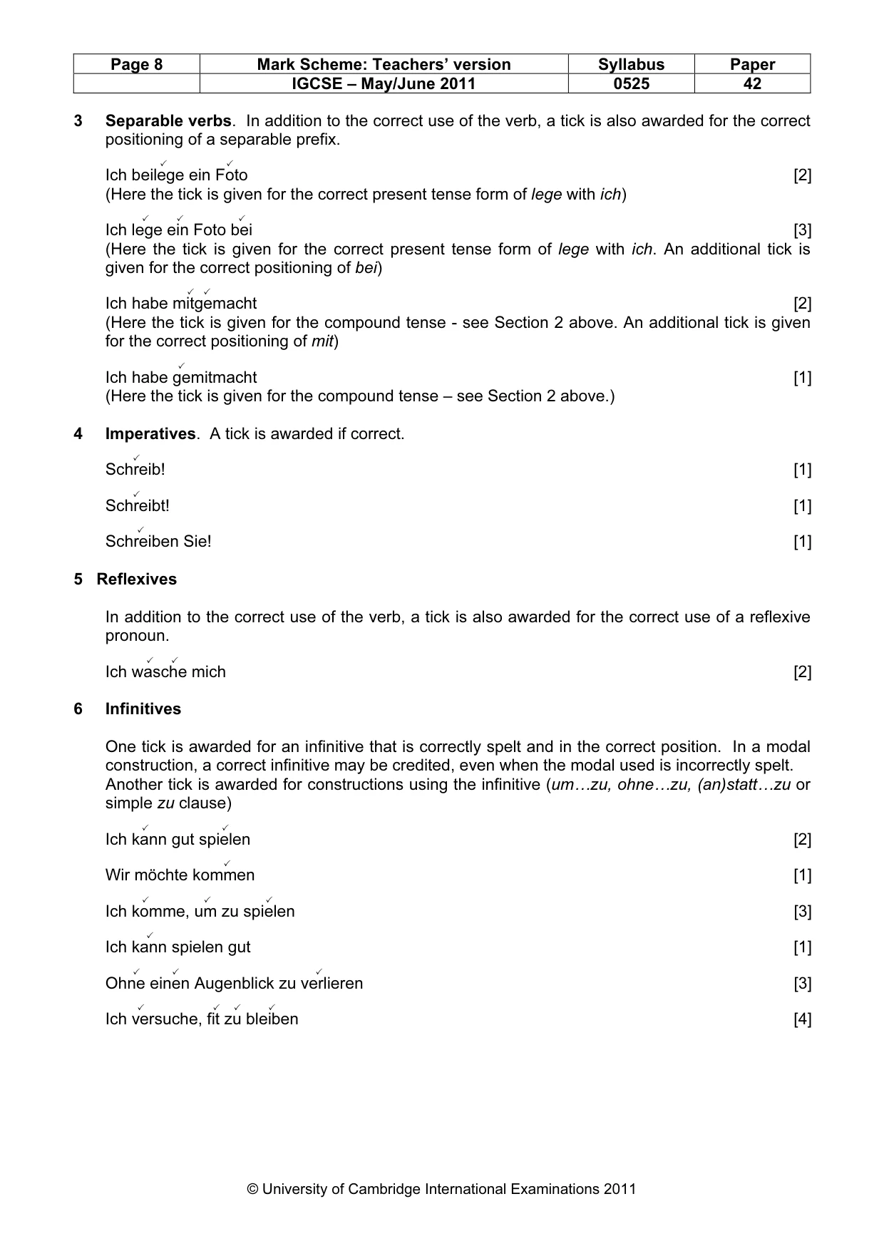 Mark scheme, page 8 of 15