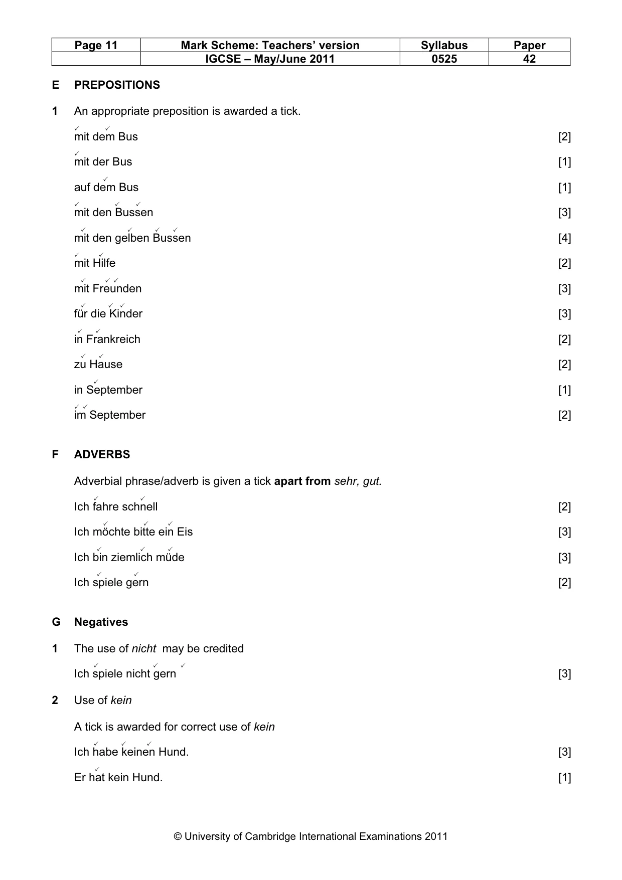 Mark scheme, page 11 of 15
