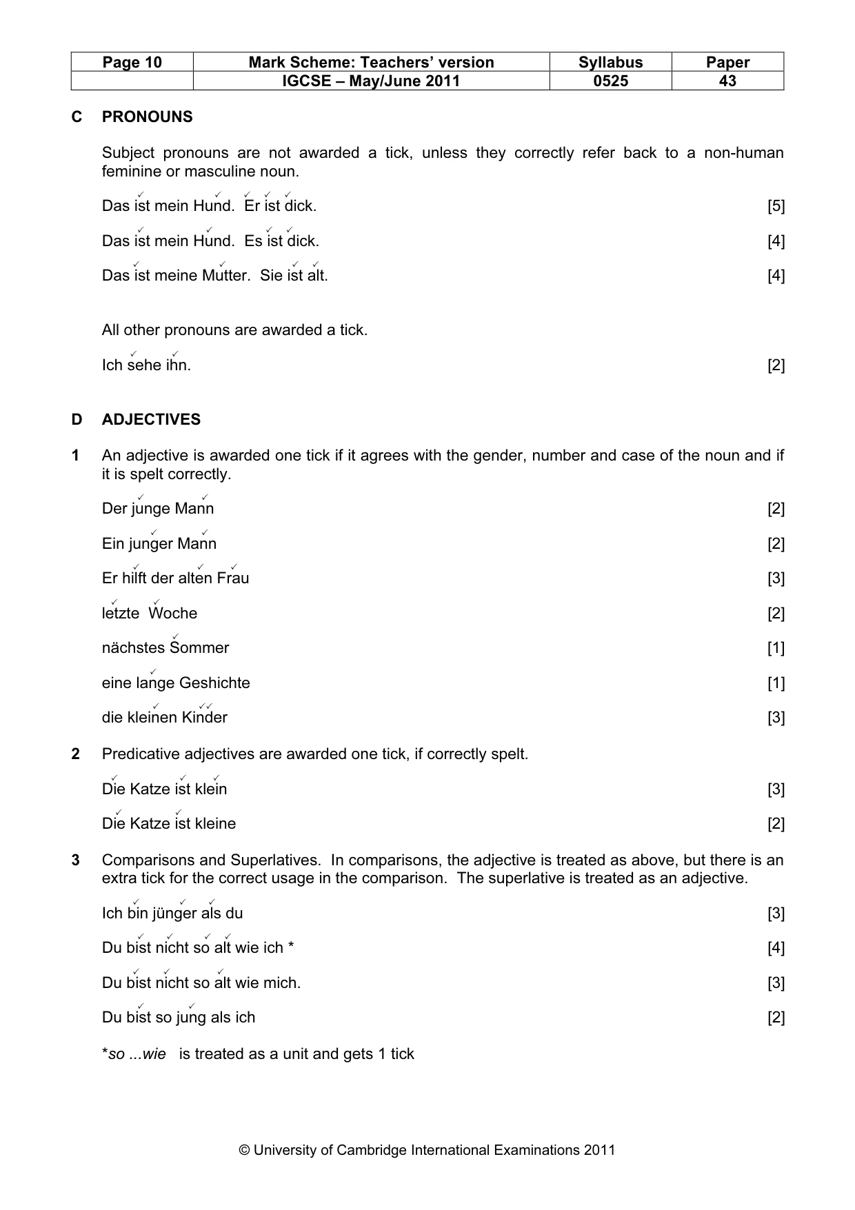 Mark scheme, page 10 of 15