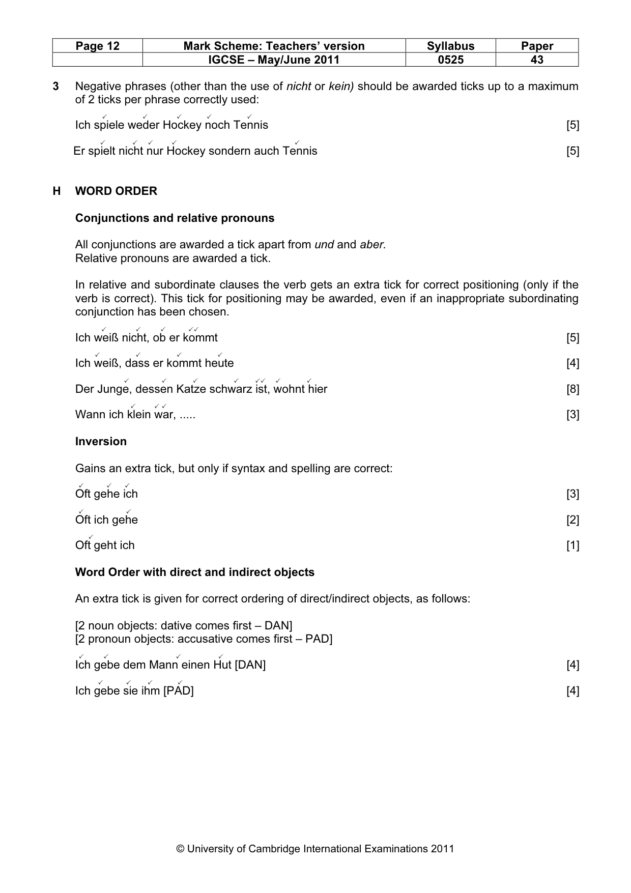Mark scheme, page 12 of 15