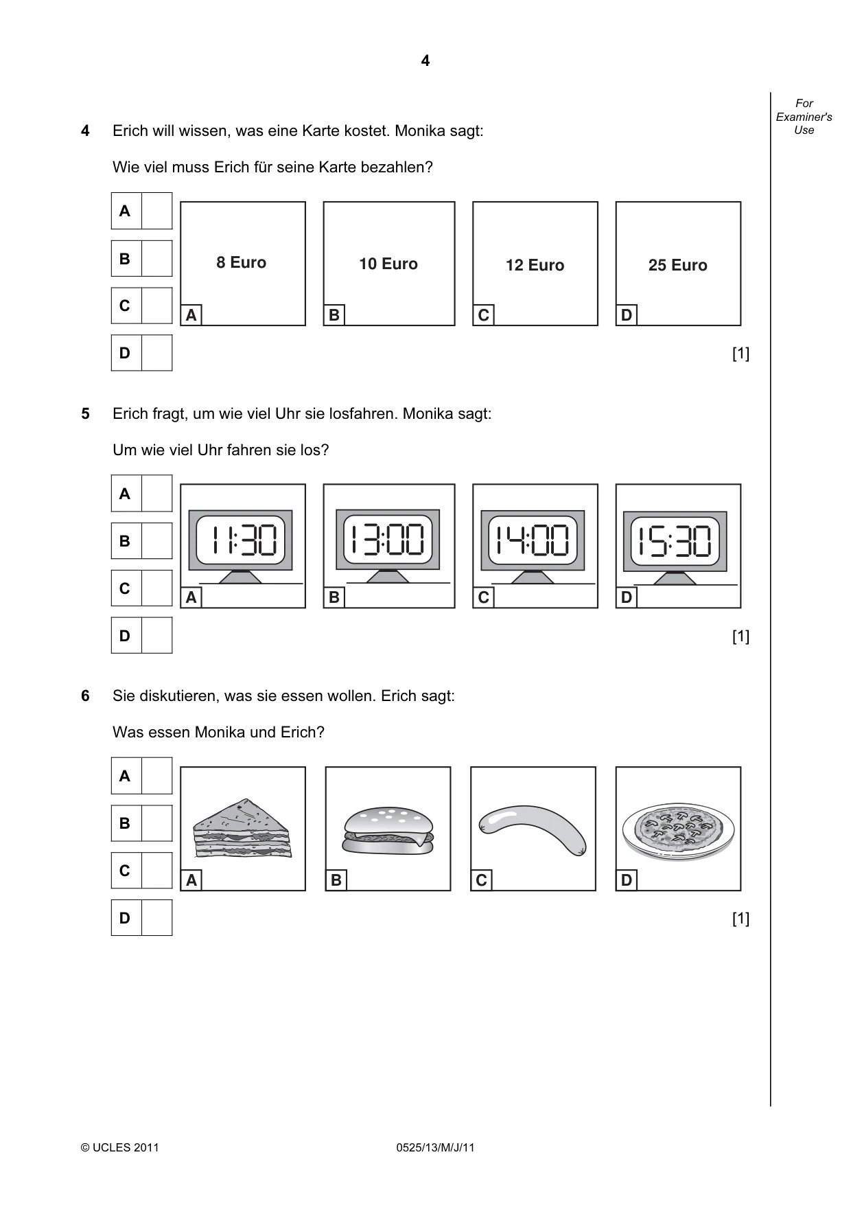 Cambridge IGCSE German - Foreign Language 0525 2011 May/June Paper 1 · Variant 3 question paper, page 4 of 12