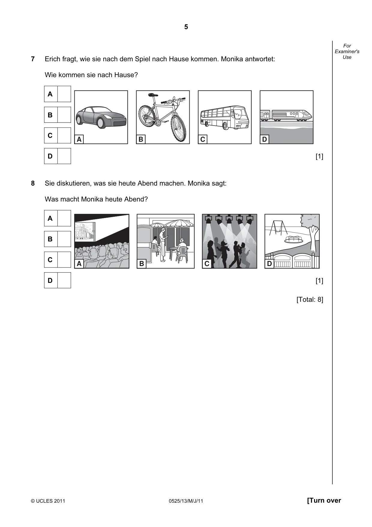 Cambridge IGCSE German - Foreign Language 0525 2011 May/June Paper 1 · Variant 3 question paper, page 5 of 12