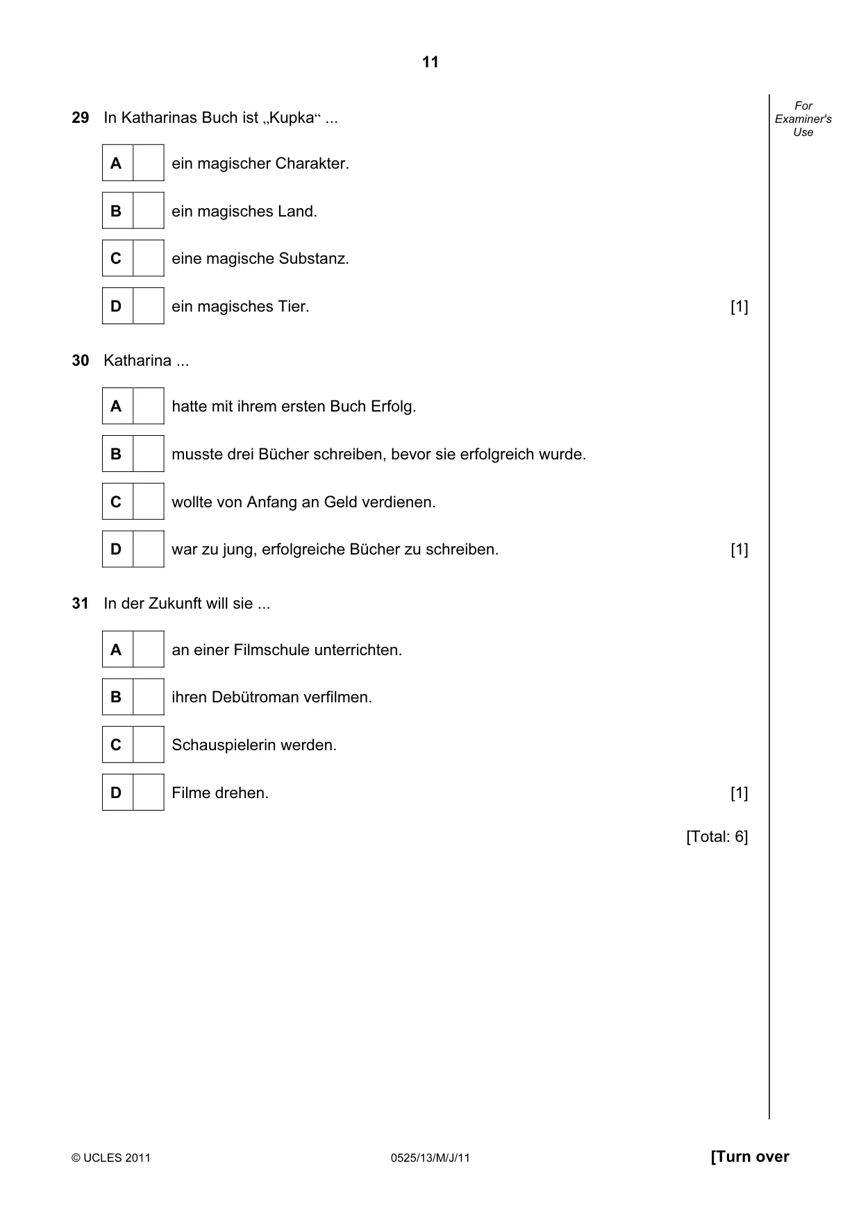 Cambridge IGCSE German - Foreign Language 0525 2011 May/June Paper 1 · Variant 3 question paper, page 11 of 12