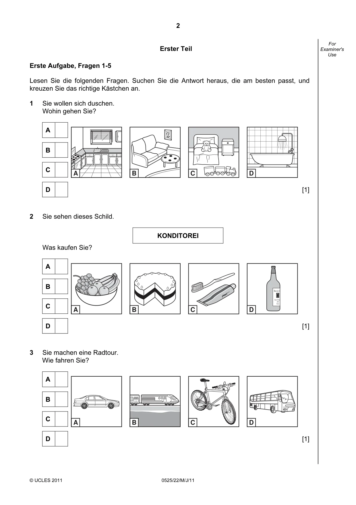 Cambridge IGCSE German - Foreign Language 0525 2011 May/June Paper 2 · Variant 2 question paper, page 2 of 20