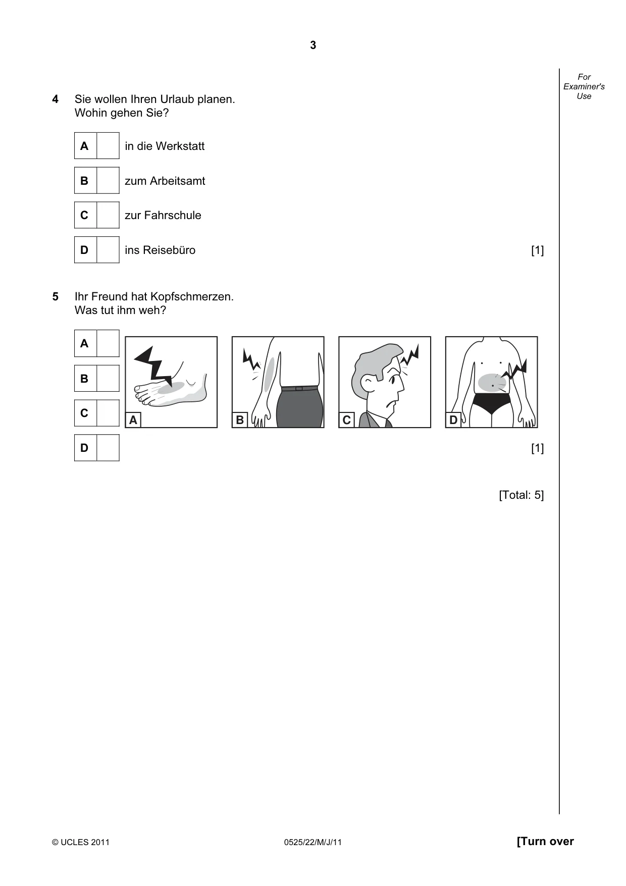 Cambridge IGCSE German - Foreign Language 0525 2011 May/June Paper 2 · Variant 2 question paper, page 3 of 20