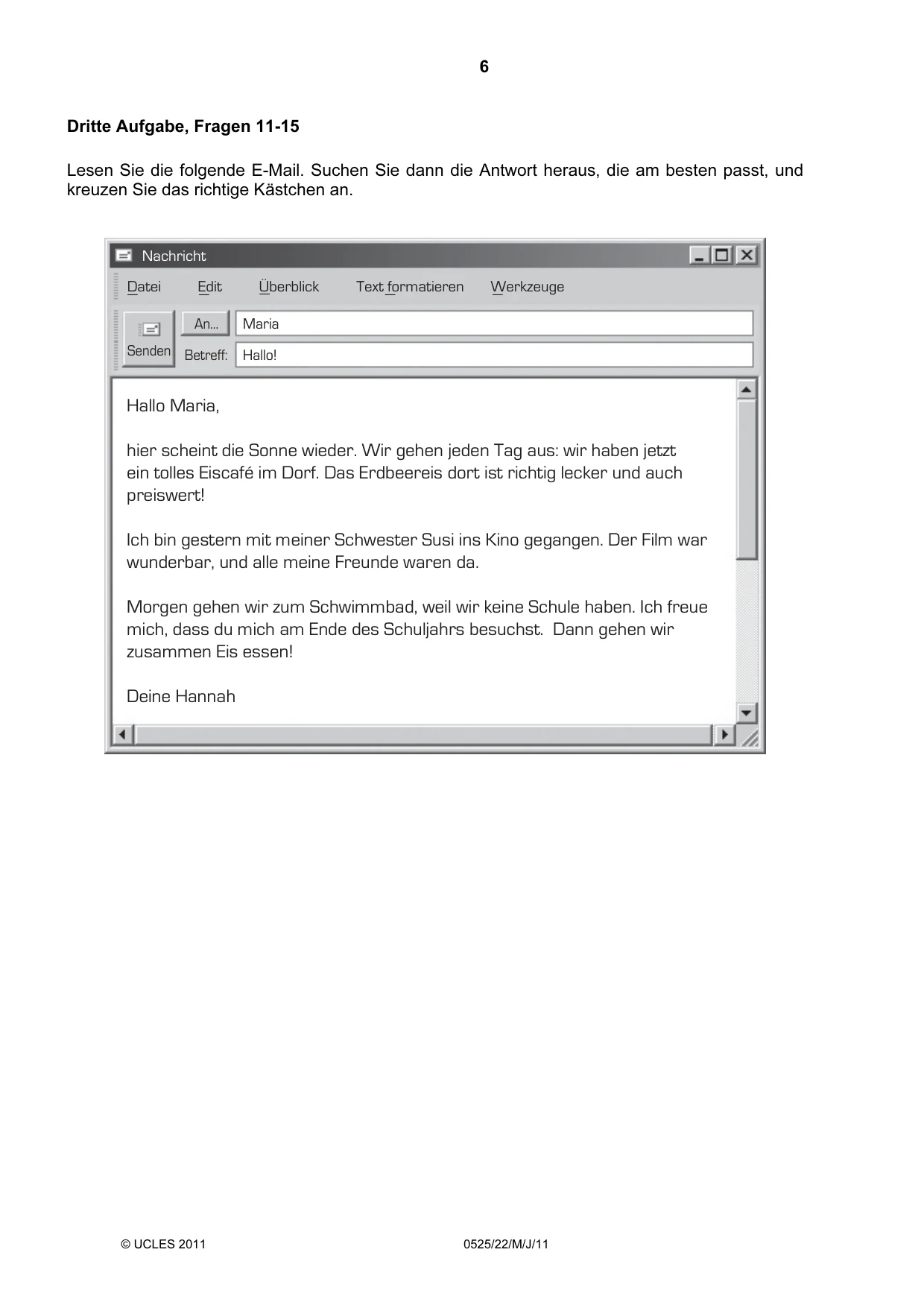 Cambridge IGCSE German - Foreign Language 0525 2011 May/June Paper 2 · Variant 2 question paper, page 6 of 20