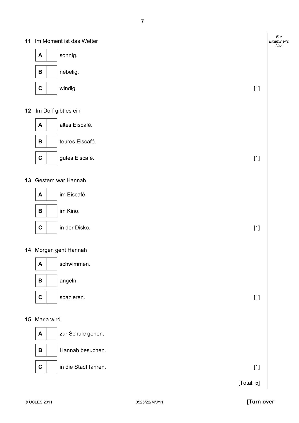 Cambridge IGCSE German - Foreign Language 0525 2011 May/June Paper 2 · Variant 2 question paper, page 7 of 20