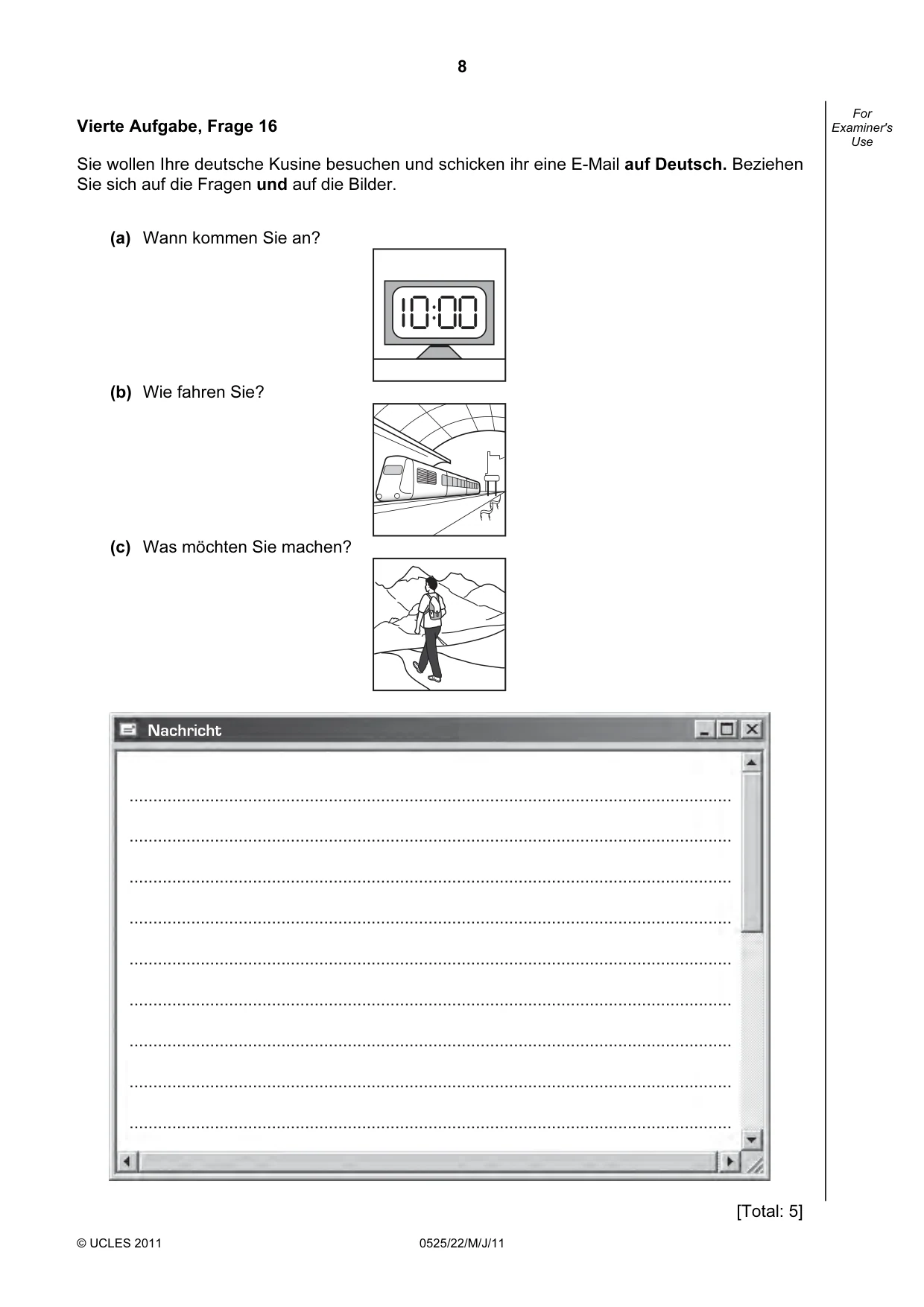Cambridge IGCSE German - Foreign Language 0525 2011 May/June Paper 2 · Variant 2 question paper, page 8 of 20