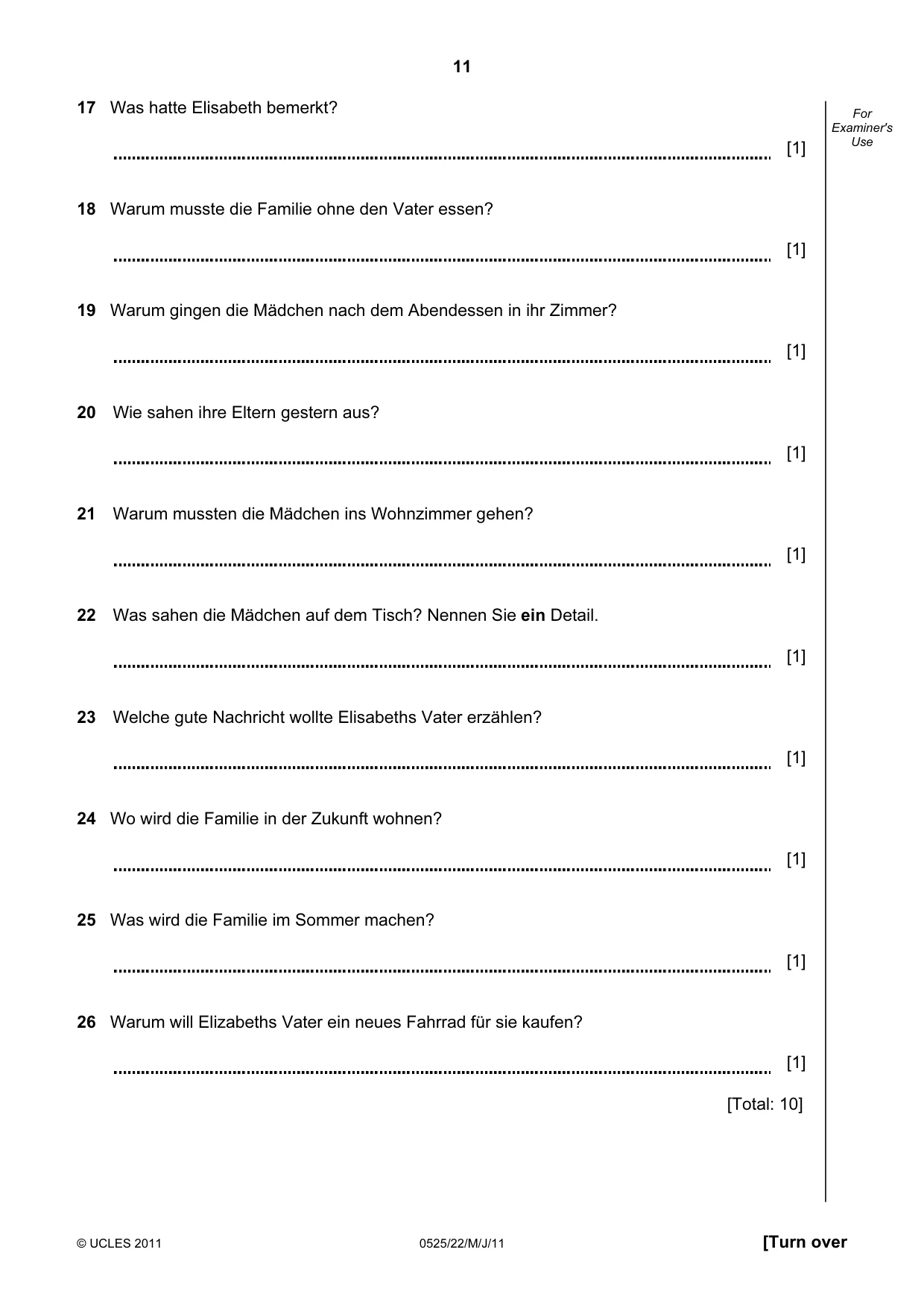 Cambridge IGCSE German - Foreign Language 0525 2011 May/June Paper 2 · Variant 2 question paper, page 11 of 20