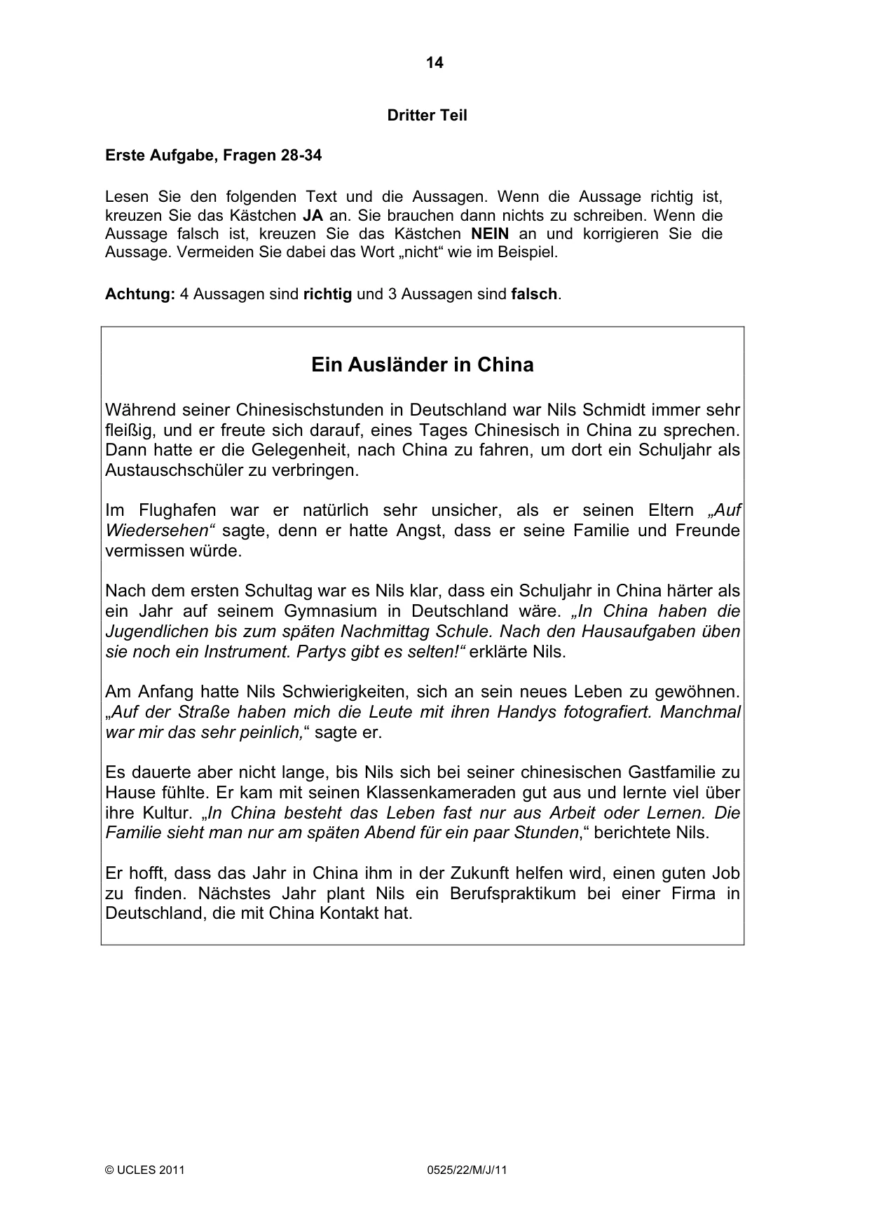 Cambridge IGCSE German - Foreign Language 0525 2011 May/June Paper 2 · Variant 2 question paper, page 14 of 20