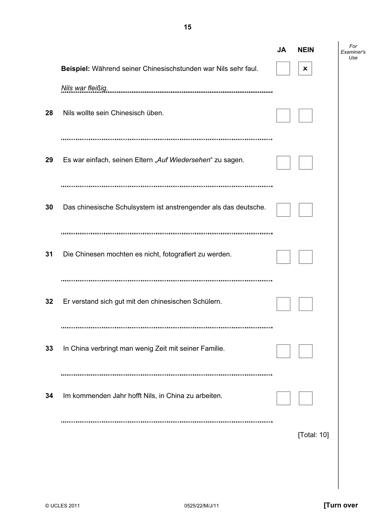 Cambridge IGCSE German - Foreign Language 0525 2011 May/June Paper 2 · Variant 2 question paper, page 15 of 20