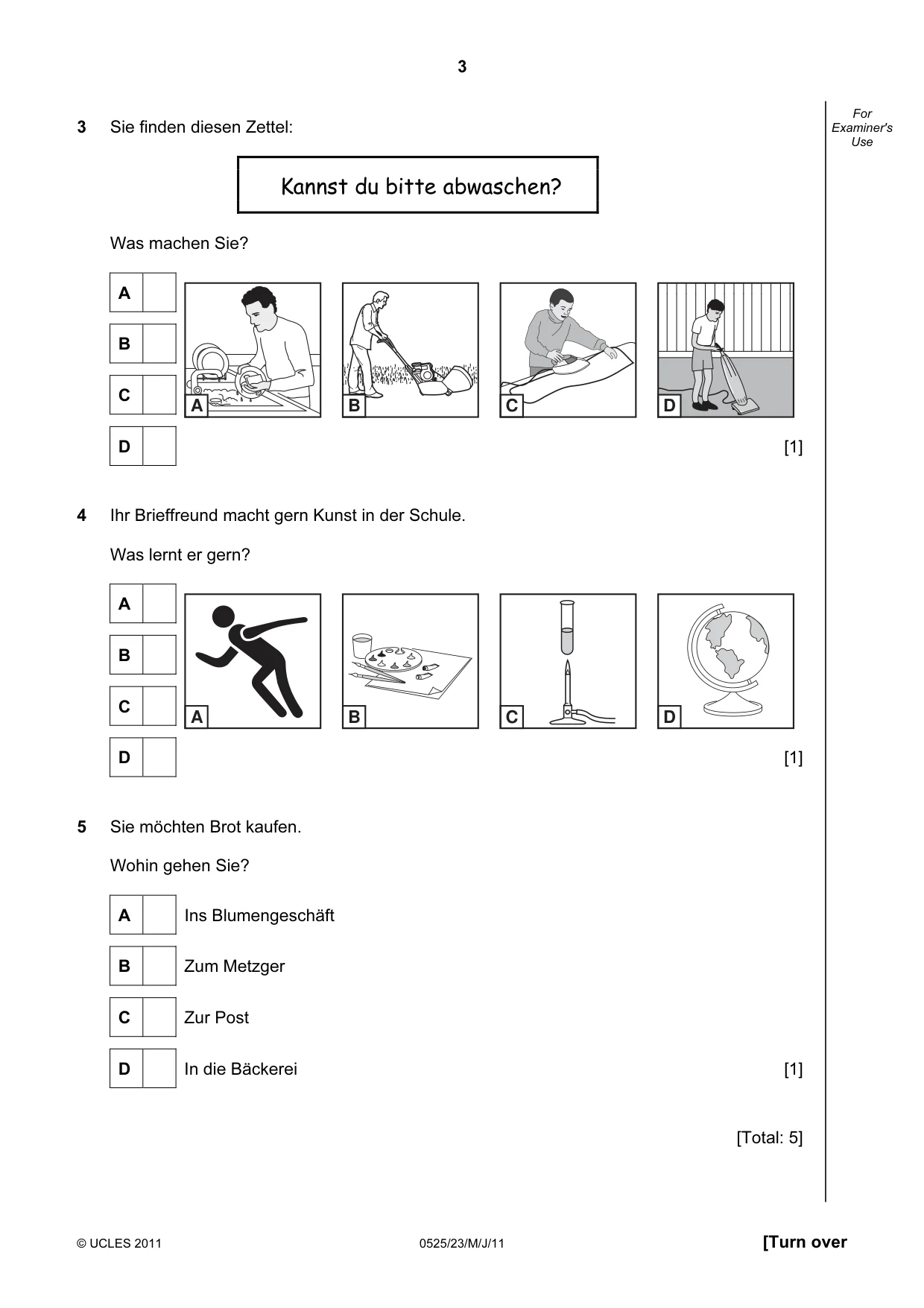 Cambridge IGCSE German - Foreign Language 0525 2011 May/June Paper 2 · Variant 3 question paper, page 3 of 20