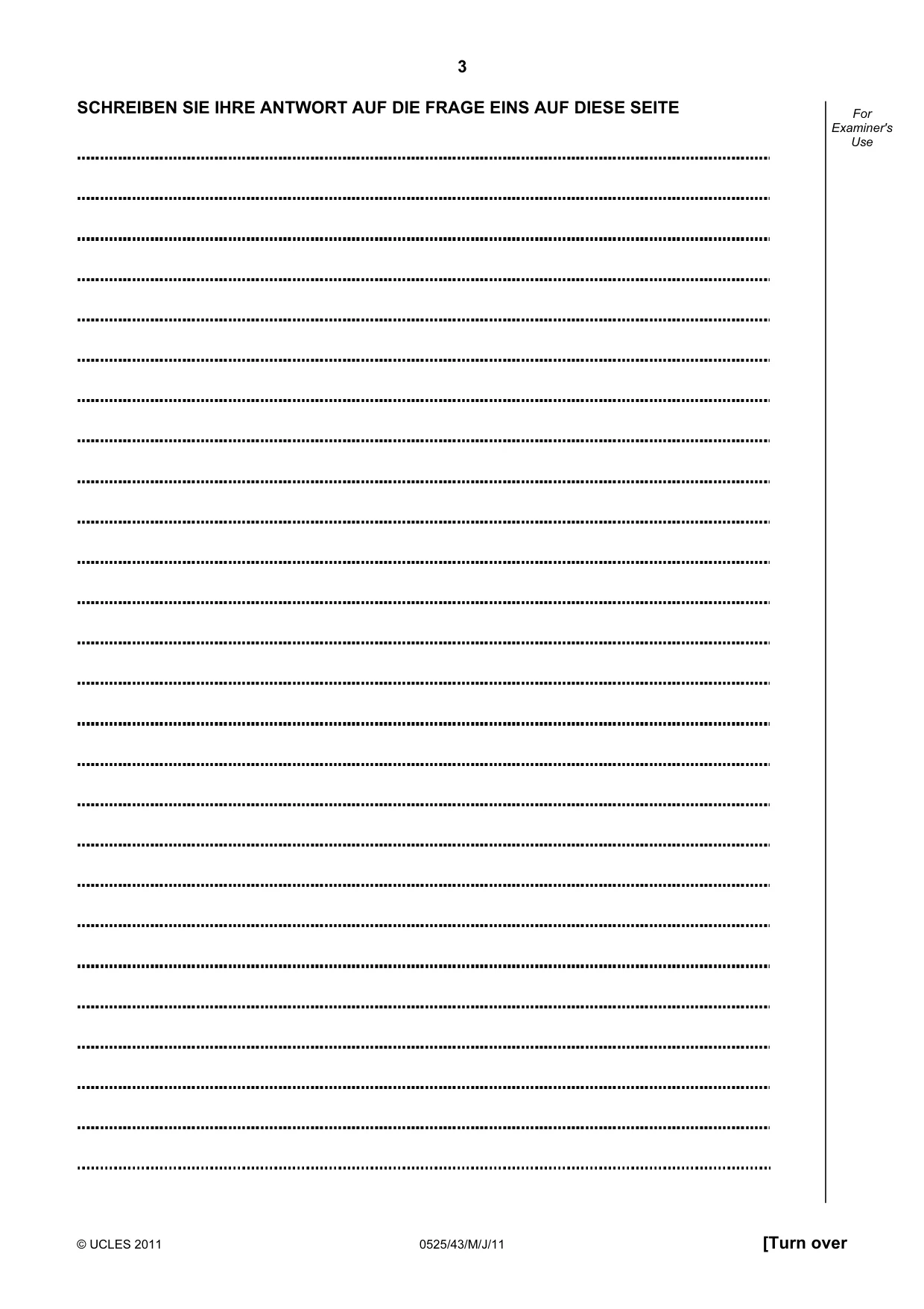 Cambridge IGCSE German - Foreign Language 0525 2011 May/June Paper 4 · Variant 3 question paper, page 3 of 4