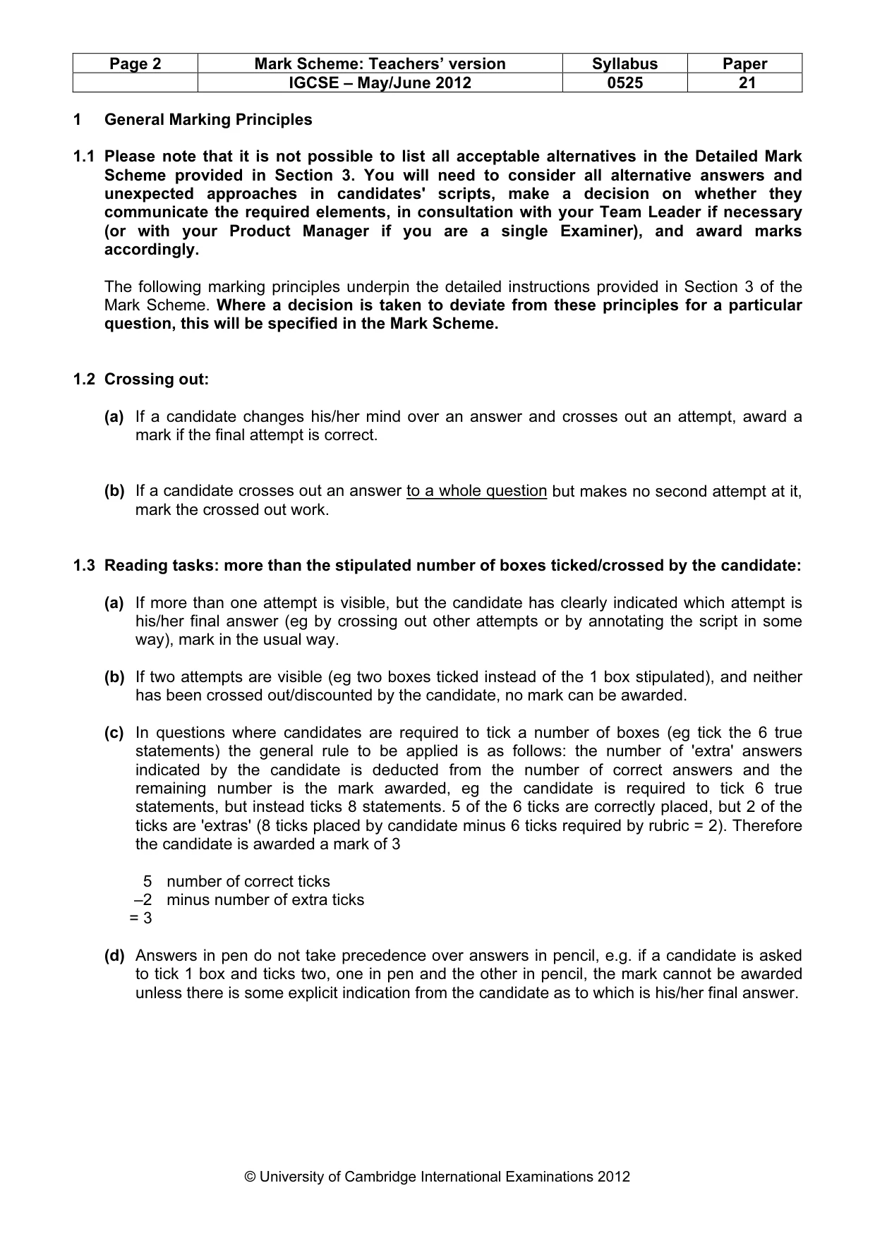 Mark scheme, page 2 of 16