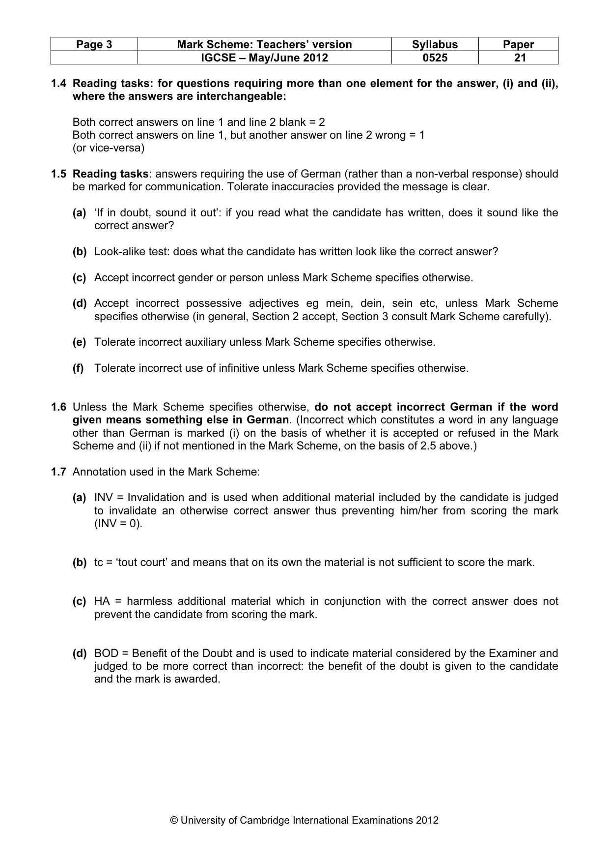 Mark scheme, page 3 of 16