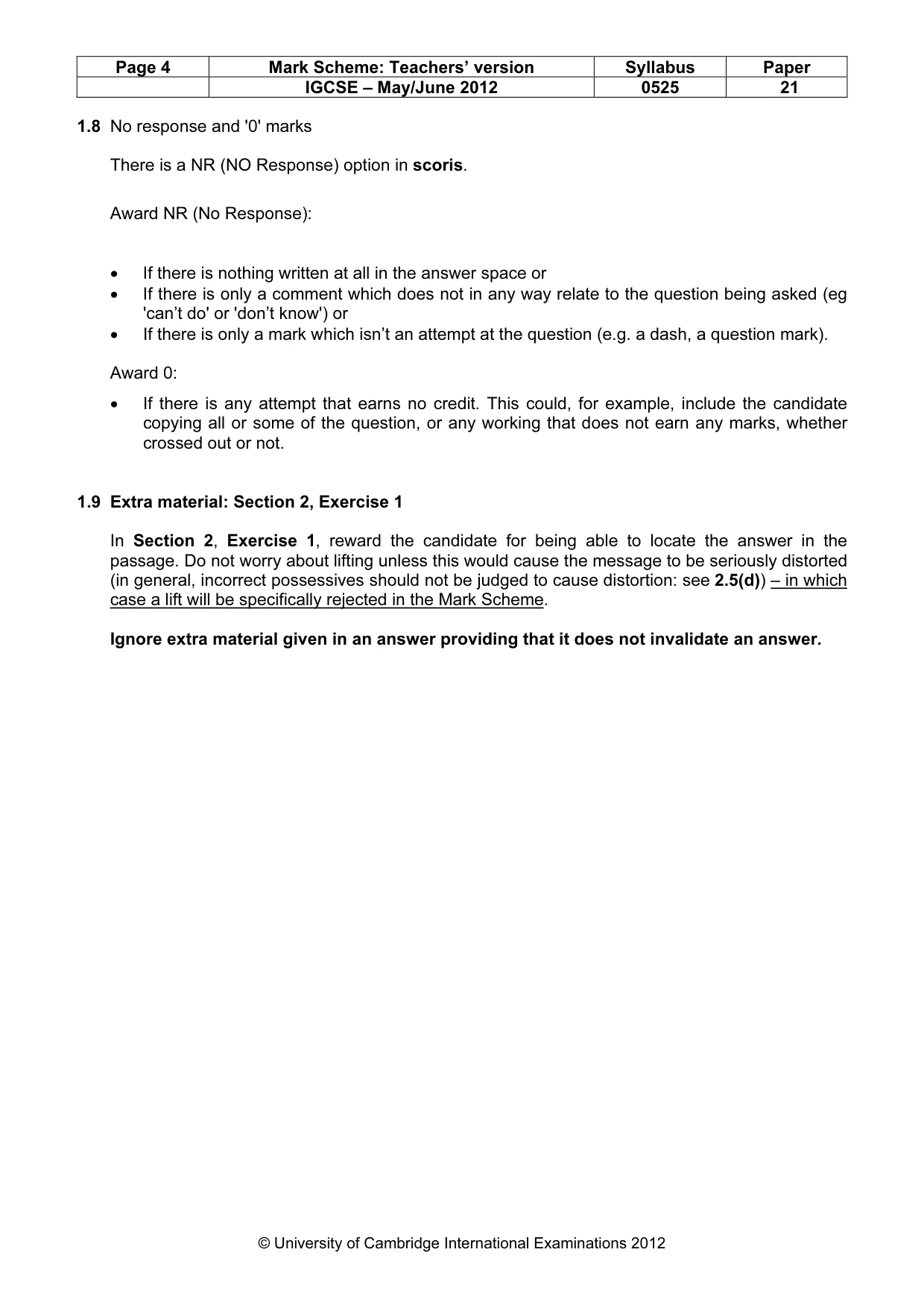 Mark scheme, page 4 of 16
