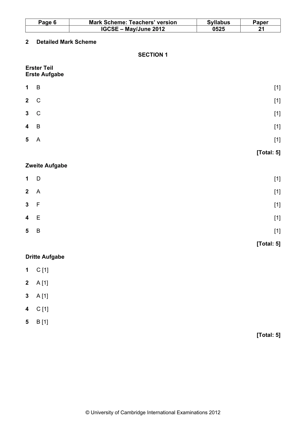 Mark scheme, page 6 of 16