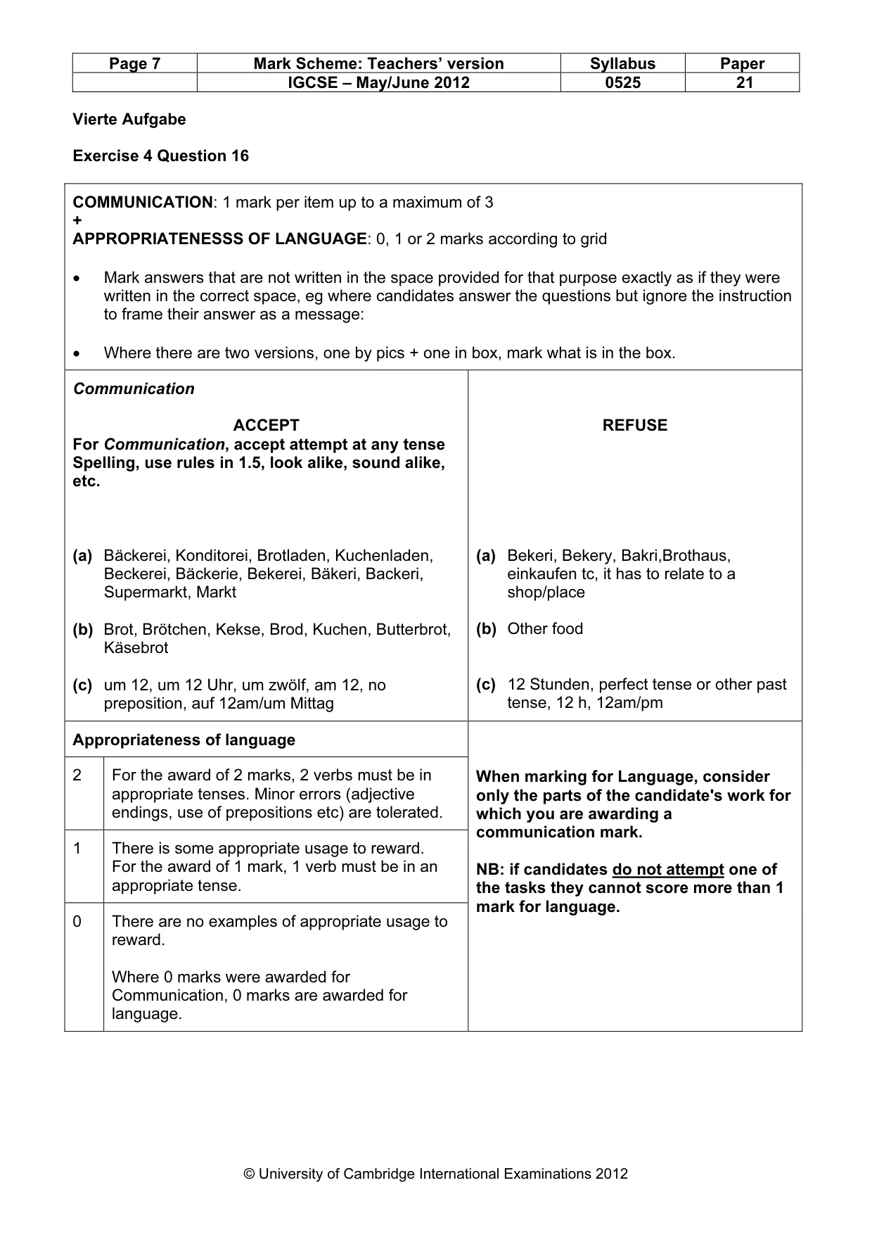 Mark scheme, page 7 of 16