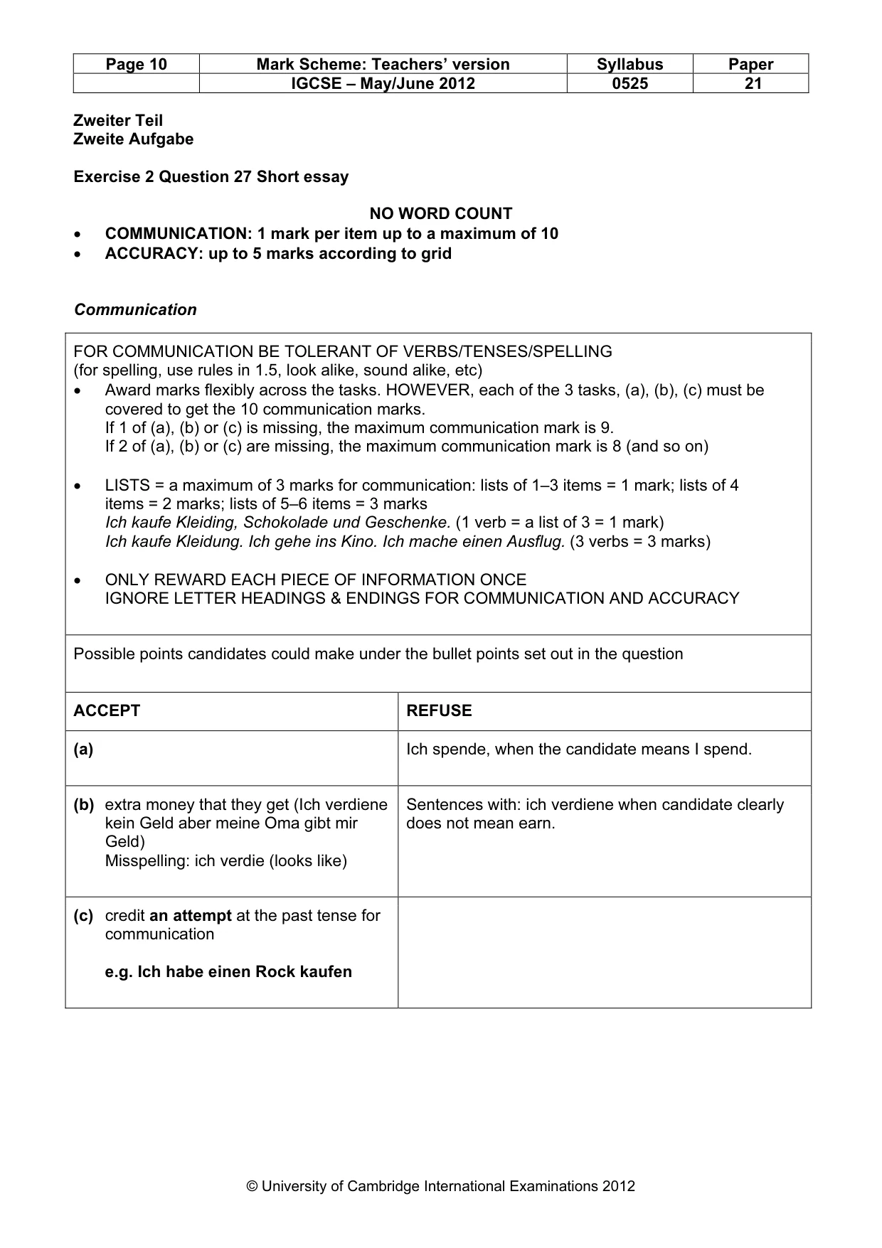 Mark scheme, page 10 of 16