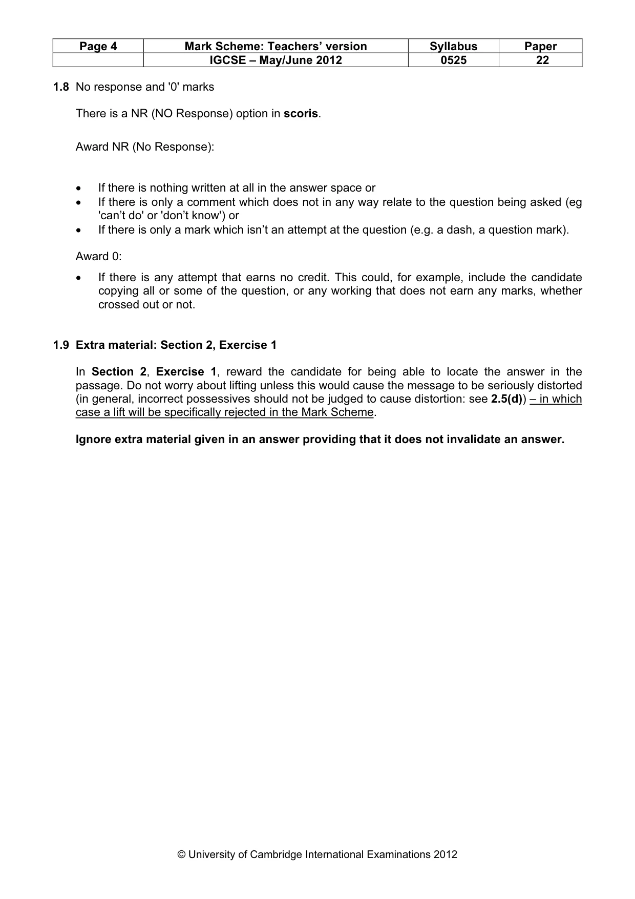 Mark scheme, page 4 of 16