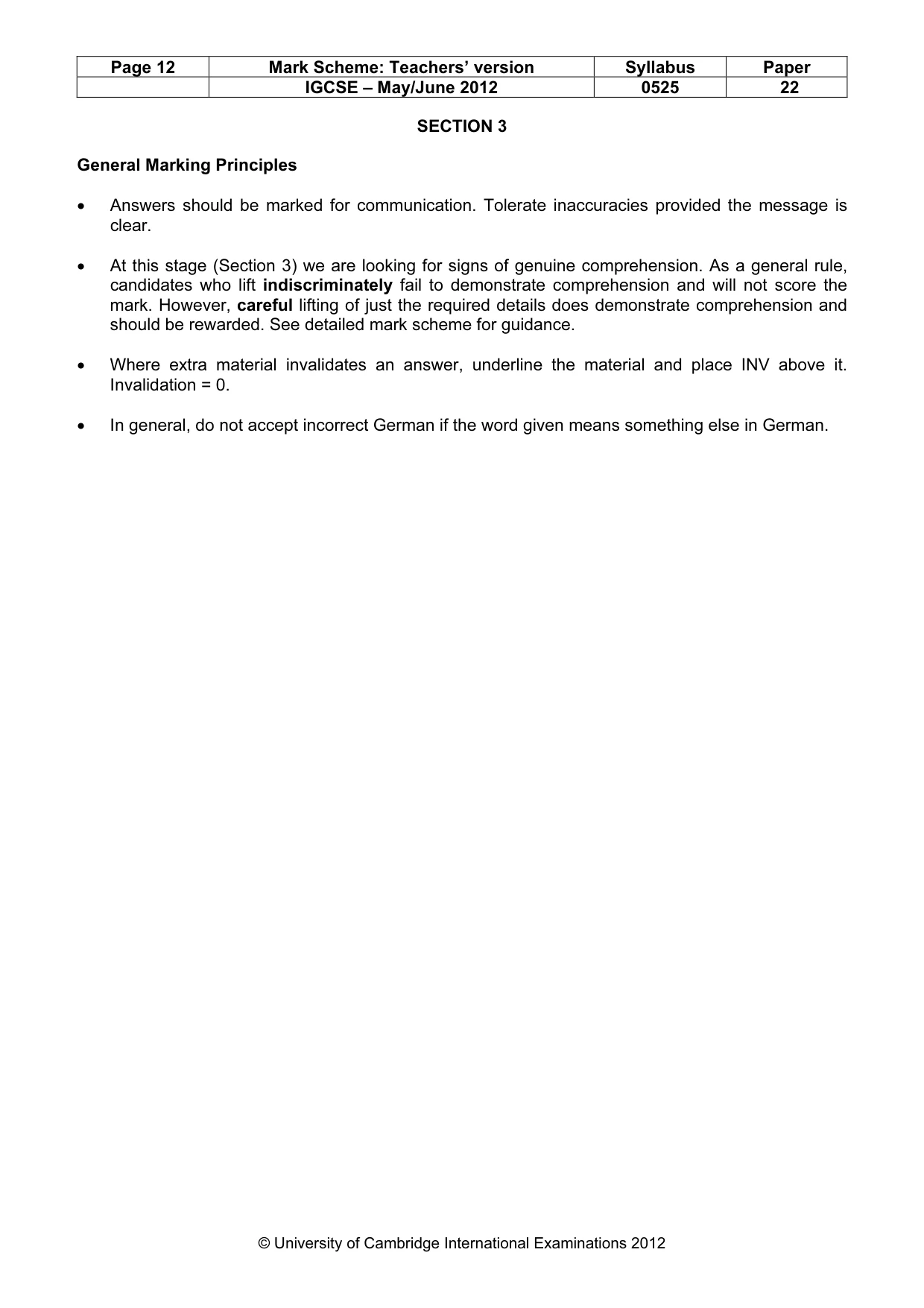 Mark scheme, page 12 of 16