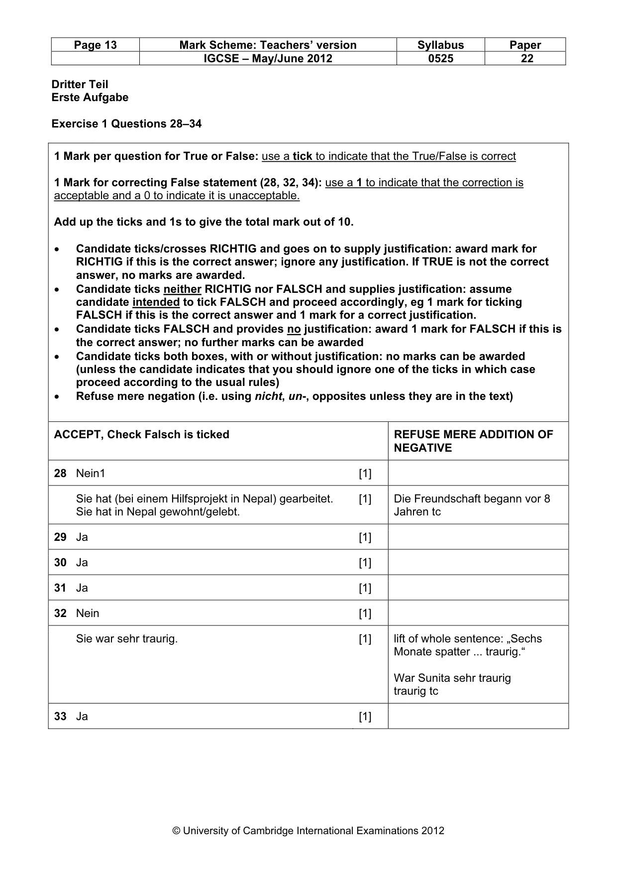 Mark scheme, page 13 of 16