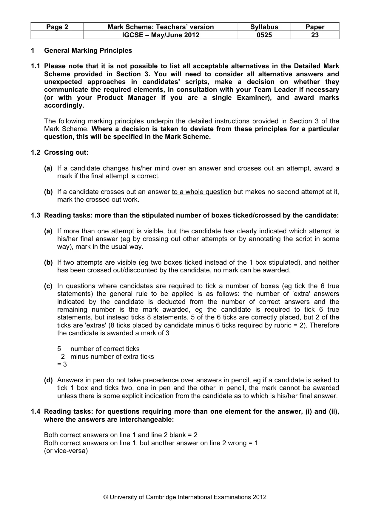 Mark scheme, page 2 of 11