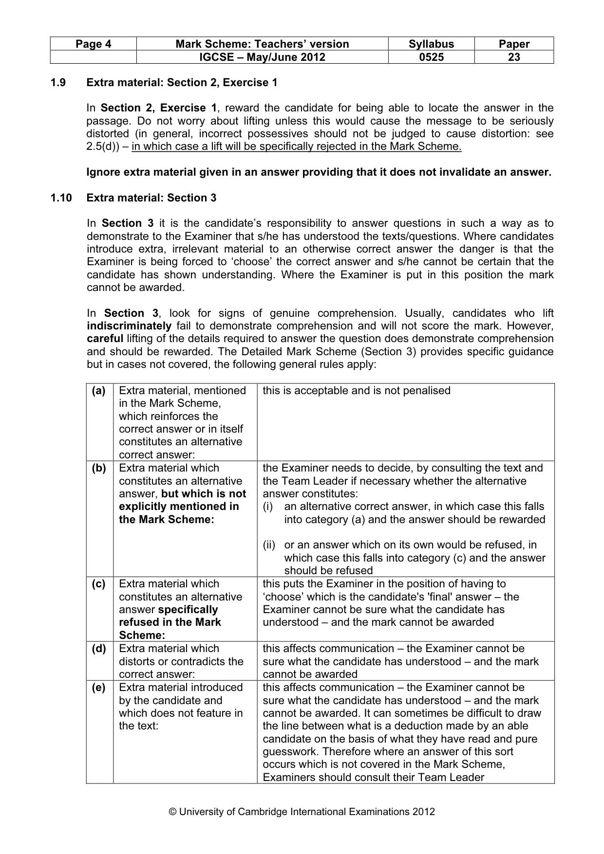 Mark scheme, page 4 of 11