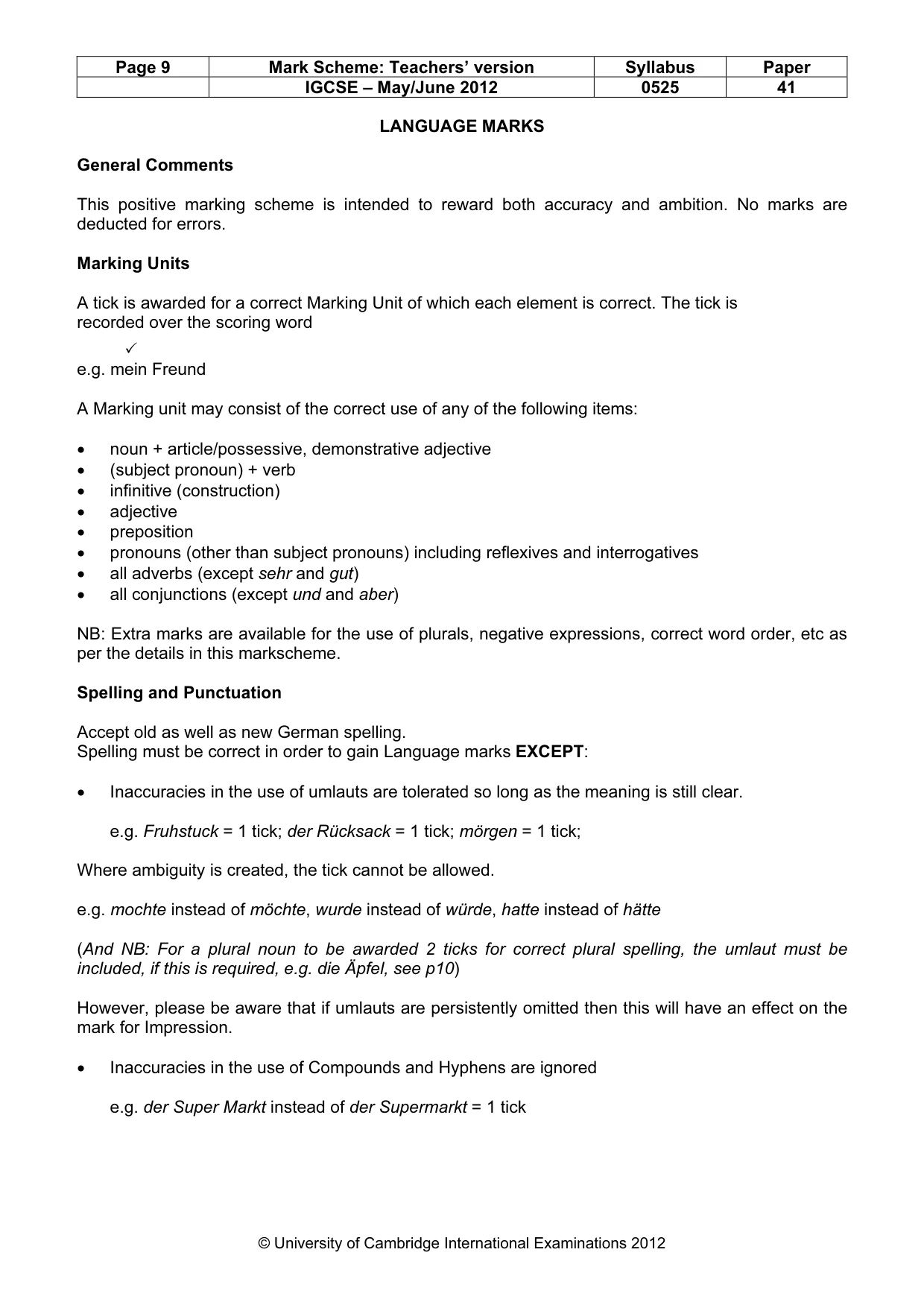 Mark scheme, page 9 of 23