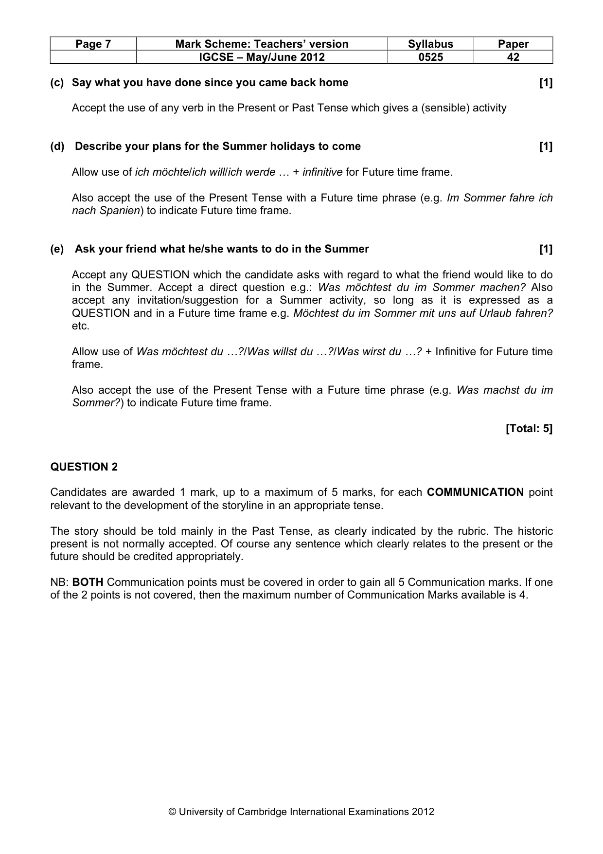 Mark scheme, page 7 of 23