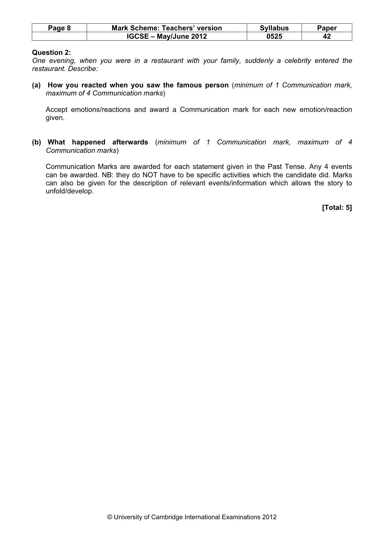 Mark scheme, page 8 of 23