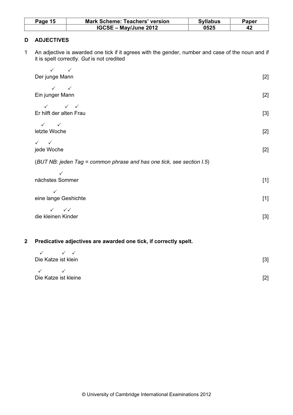 Mark scheme, page 15 of 23