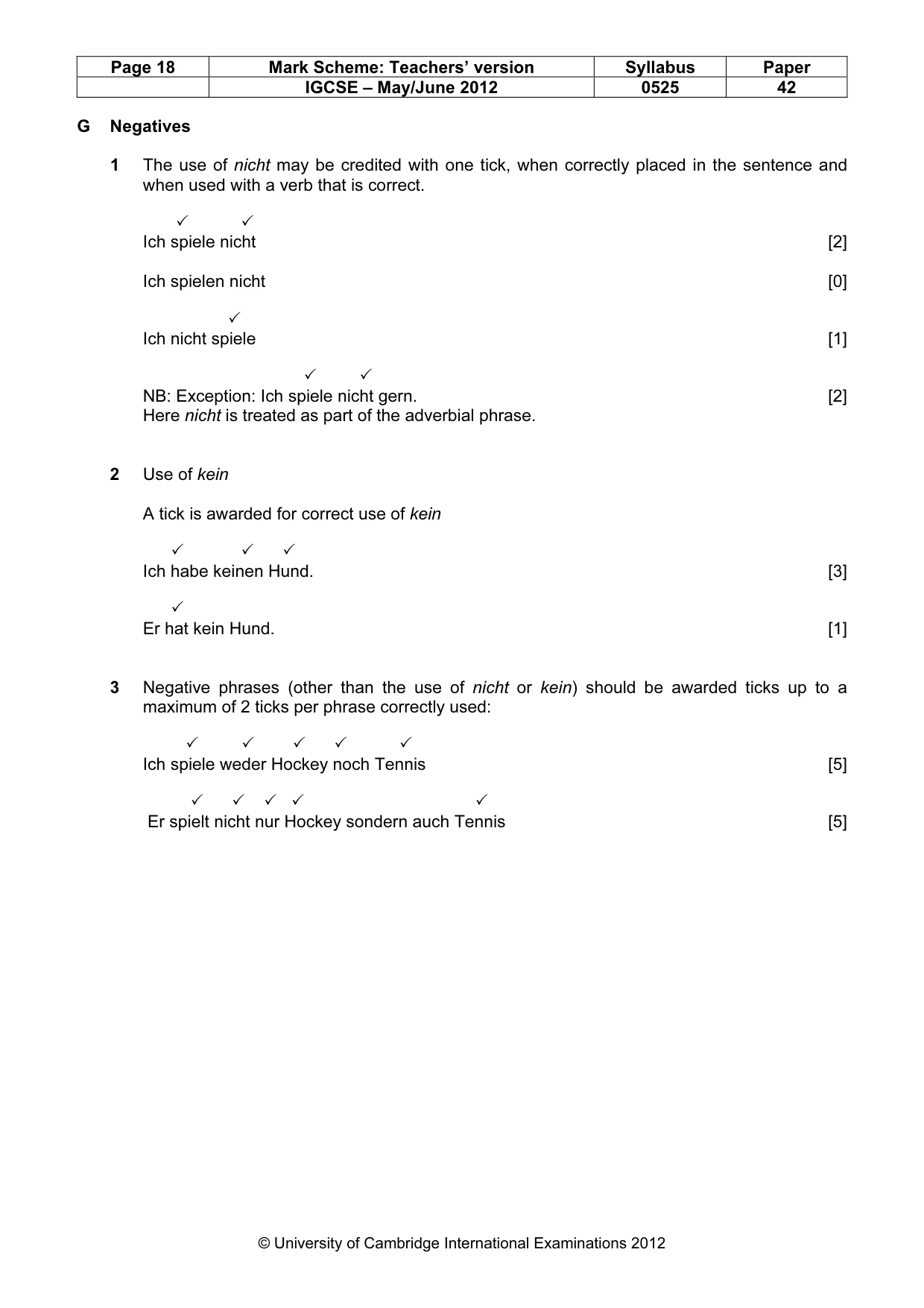 Mark scheme, page 18 of 23