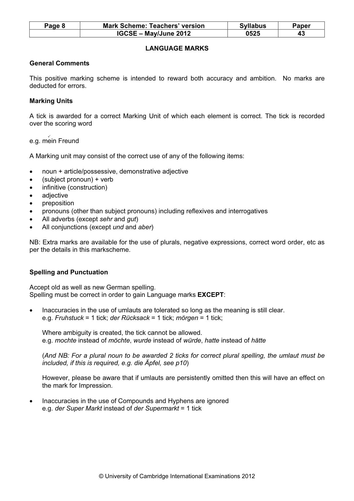 Mark scheme, page 8 of 20