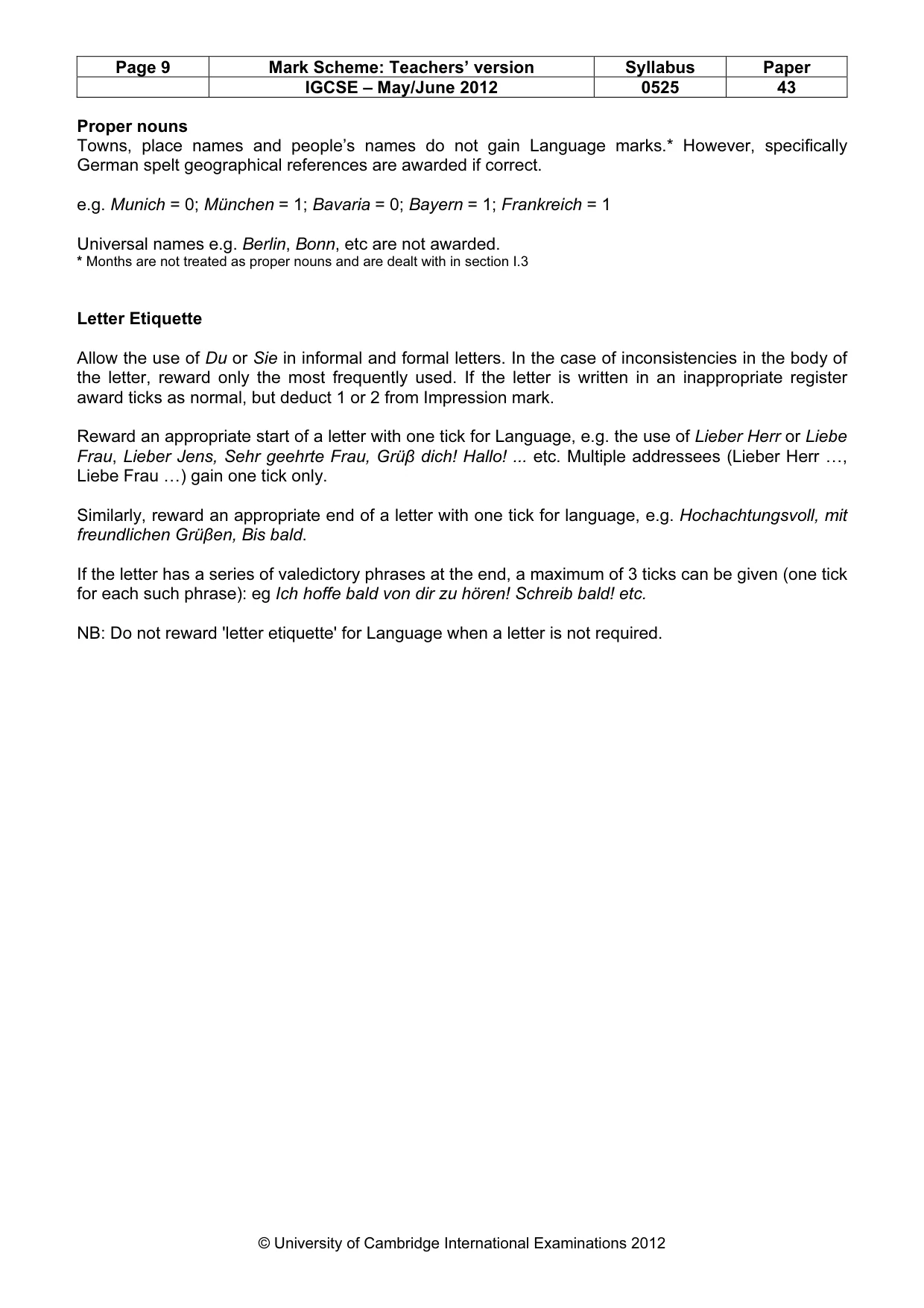 Mark scheme, page 9 of 20