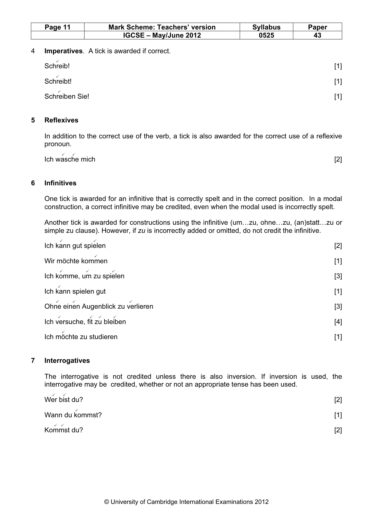 Mark scheme, page 11 of 20