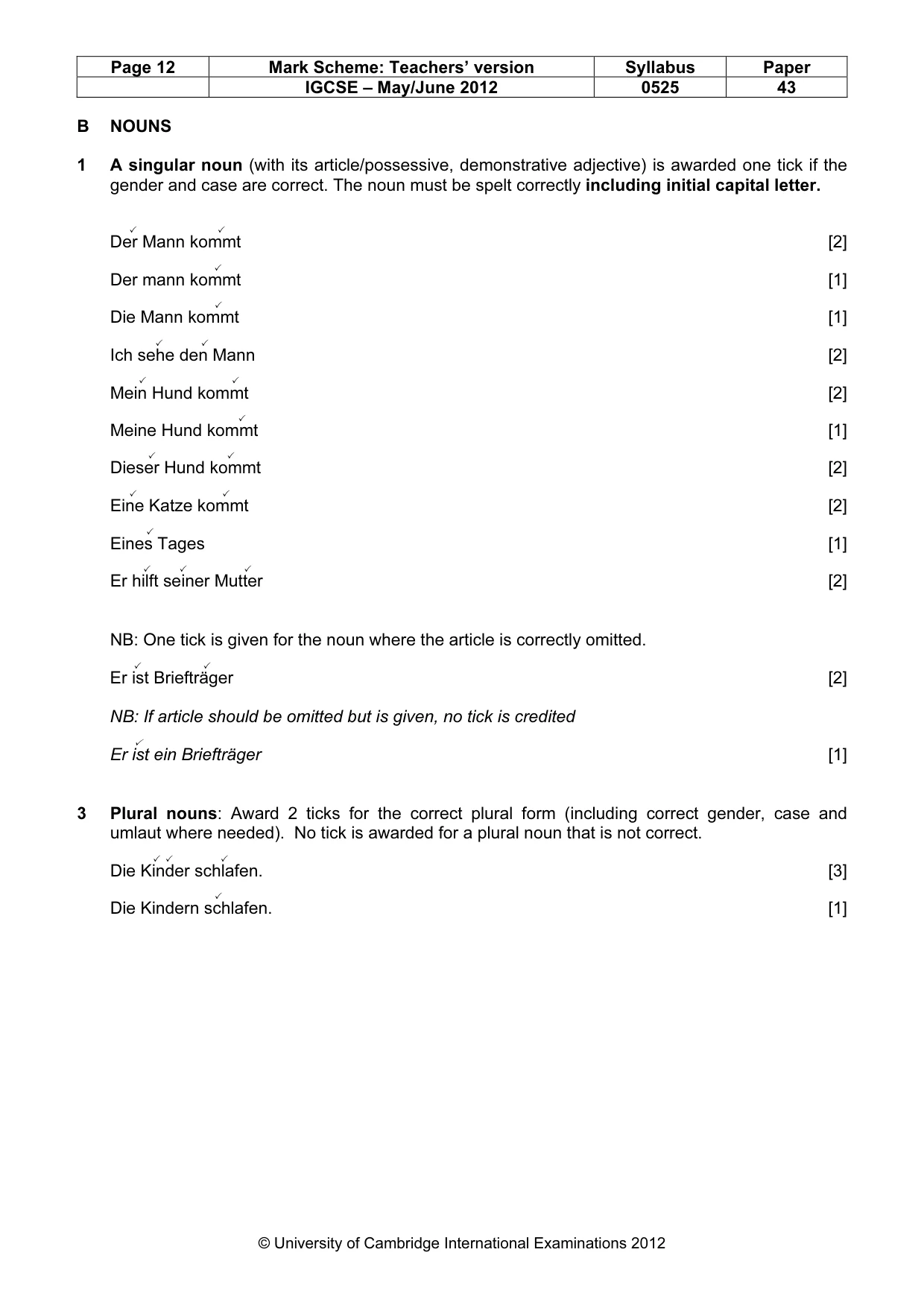 Mark scheme, page 12 of 20