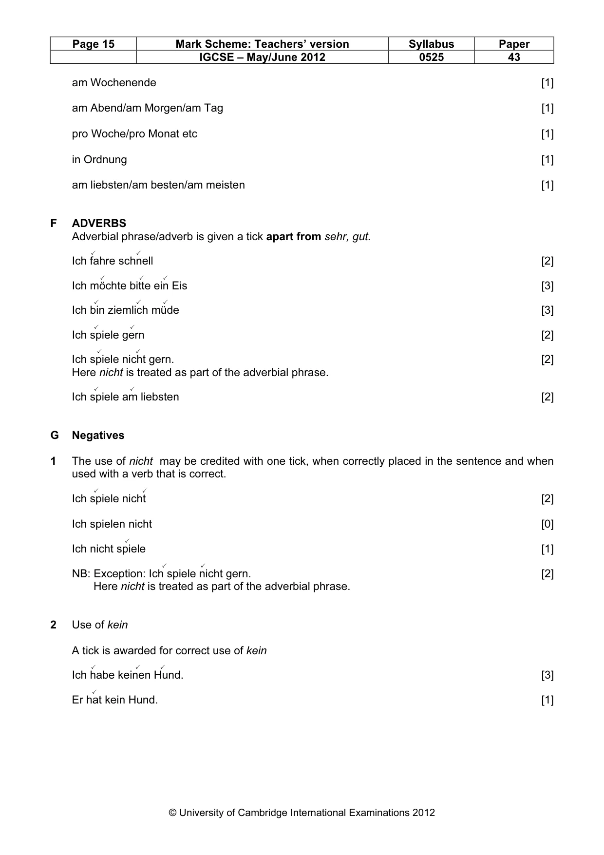 Mark scheme, page 15 of 20