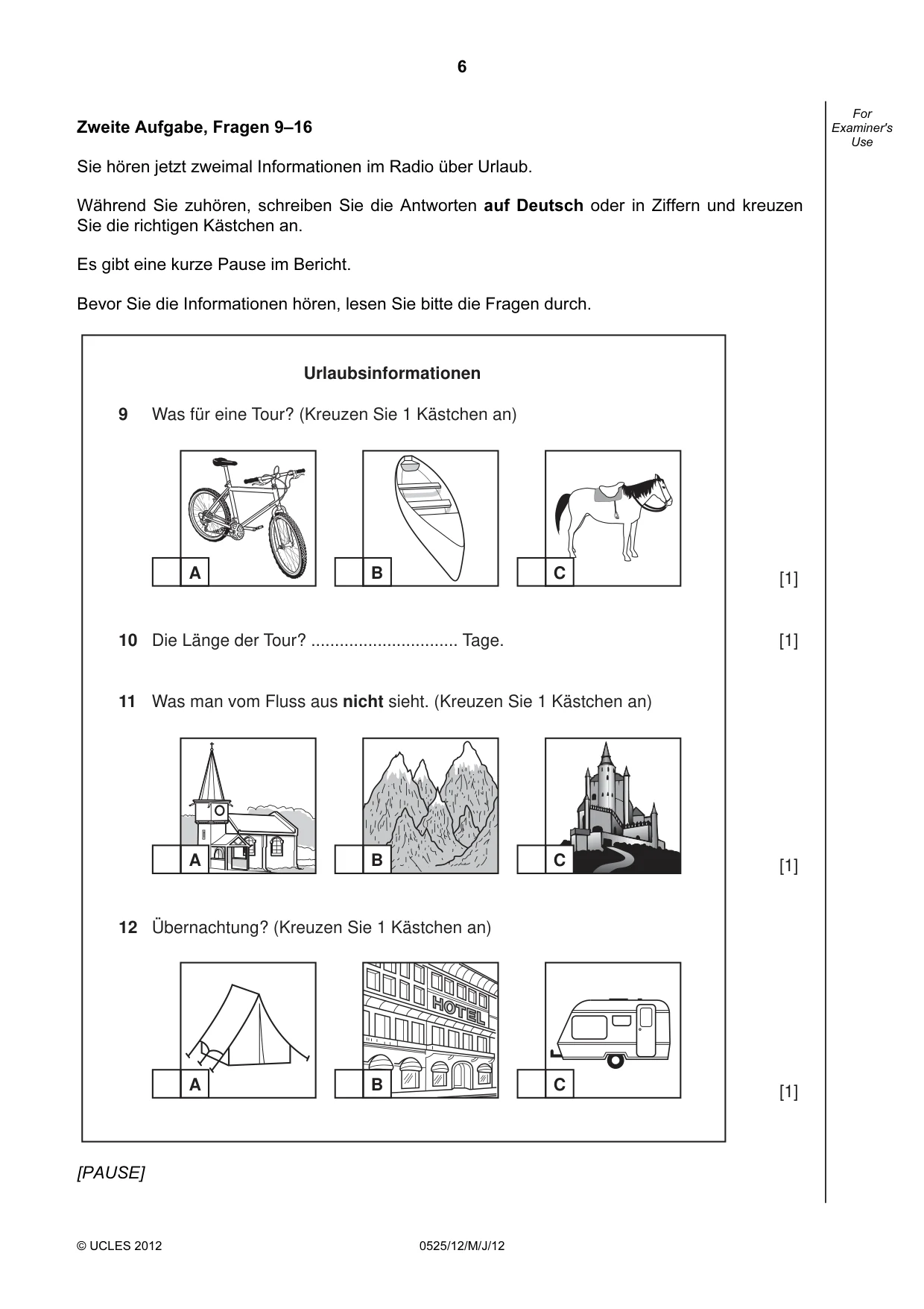 Cambridge IGCSE German - Foreign Language 0525 2012 May/June Paper 1 · Variant 2 question paper, page 6 of 17