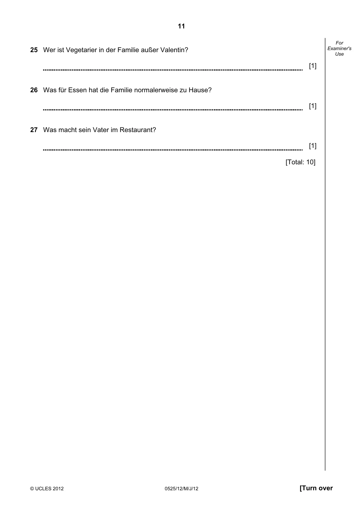 Cambridge IGCSE German - Foreign Language 0525 2012 May/June Paper 1 · Variant 2 question paper, page 11 of 17