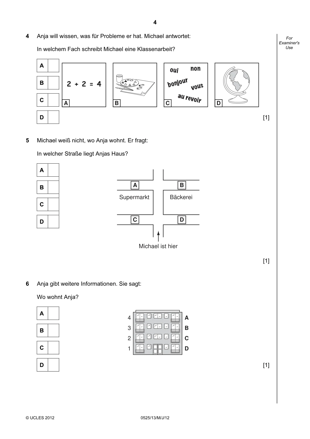 Cambridge IGCSE German - Foreign Language 0525 2012 May/June Paper 1 · Variant 3 question paper, page 4 of 16