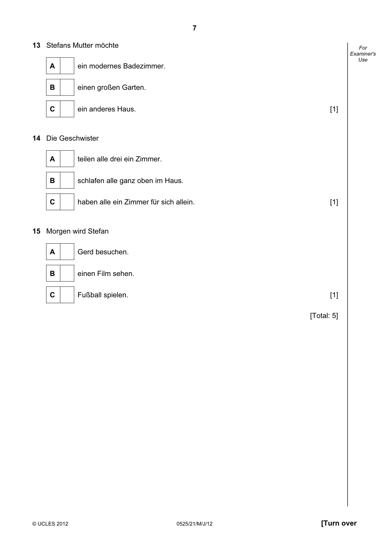 Cambridge IGCSE German - Foreign Language 0525 2012 May/June Paper 2 · Variant 1 question paper, page 7 of 20