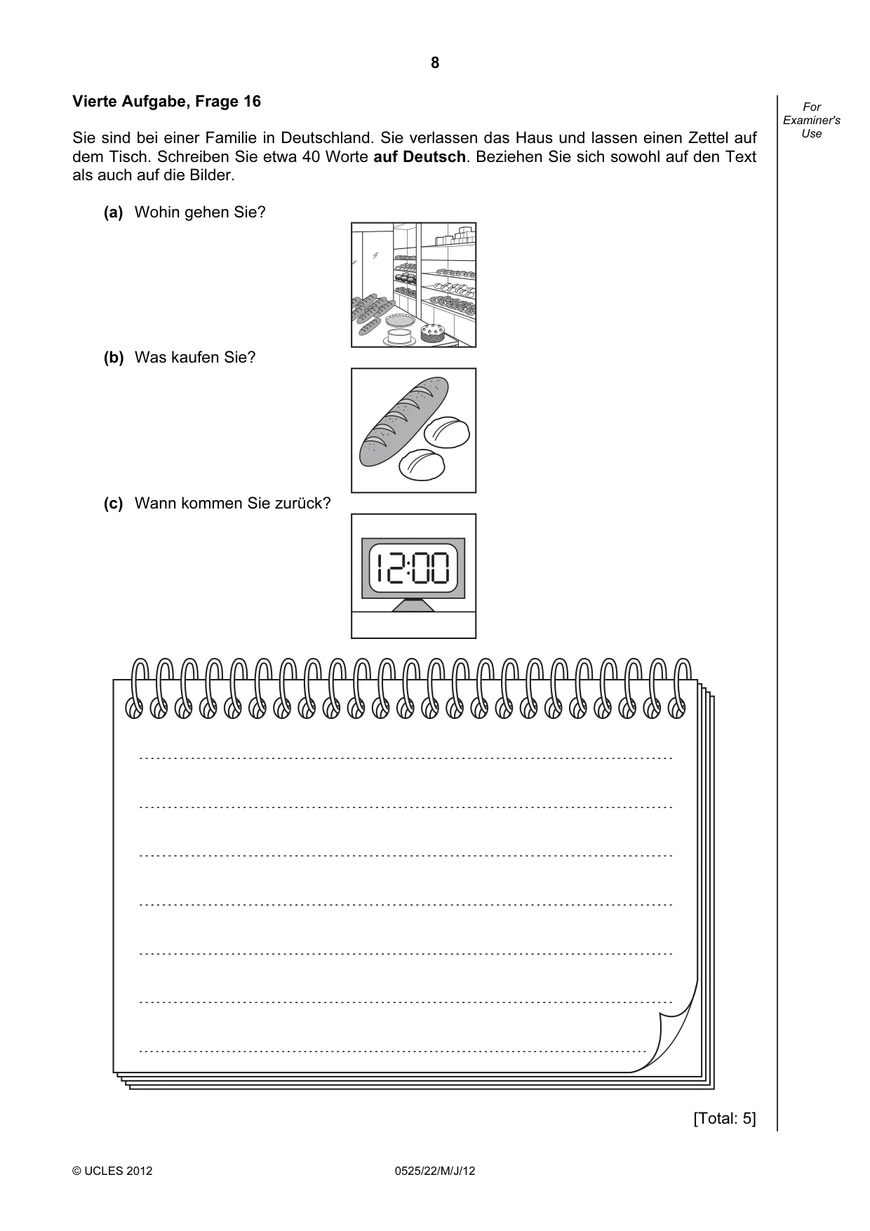 Cambridge IGCSE German - Foreign Language 0525 2012 May/June Paper 2 · Variant 2 question paper, page 8 of 20