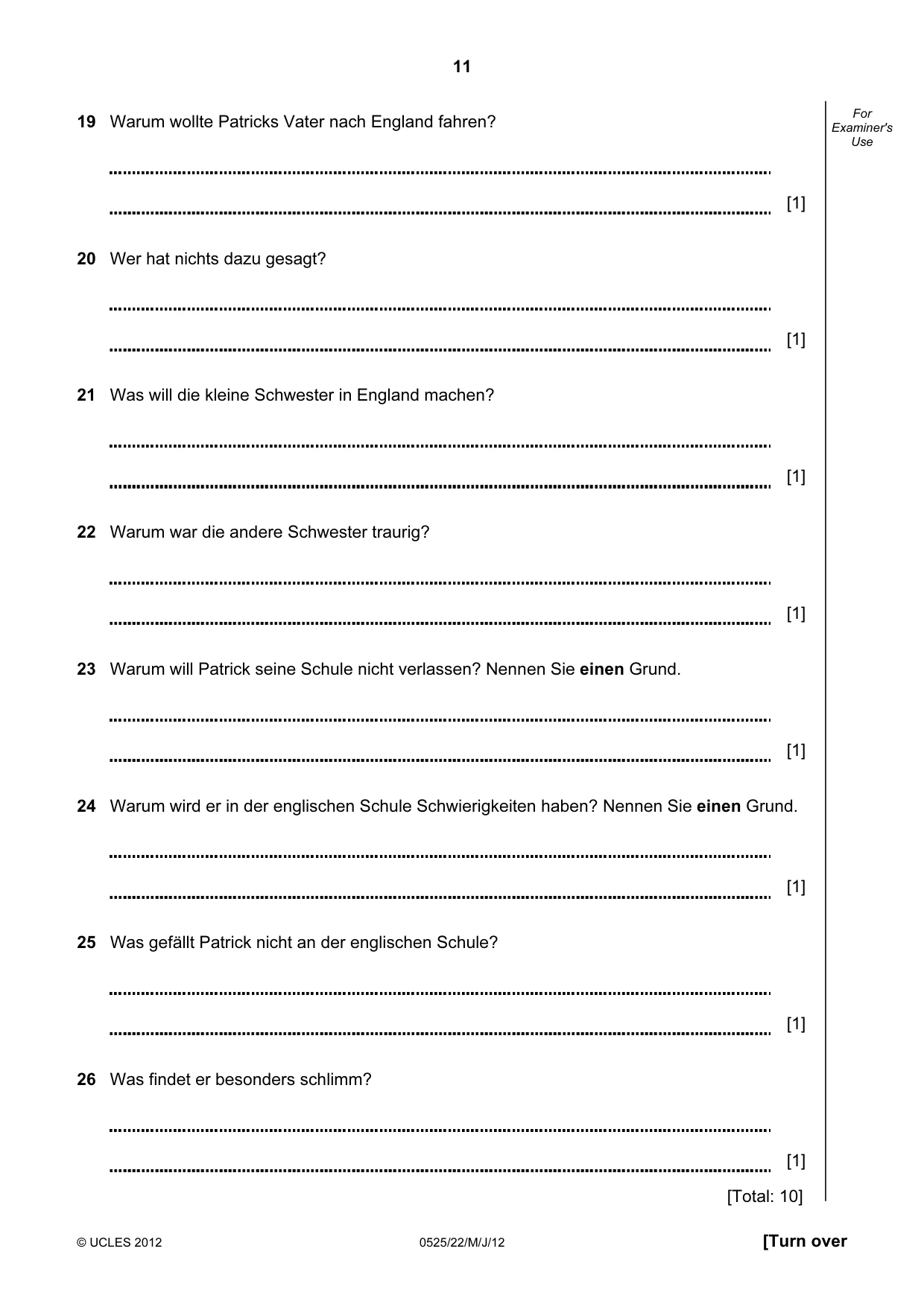 Cambridge IGCSE German - Foreign Language 0525 2012 May/June Paper 2 · Variant 2 question paper, page 11 of 20