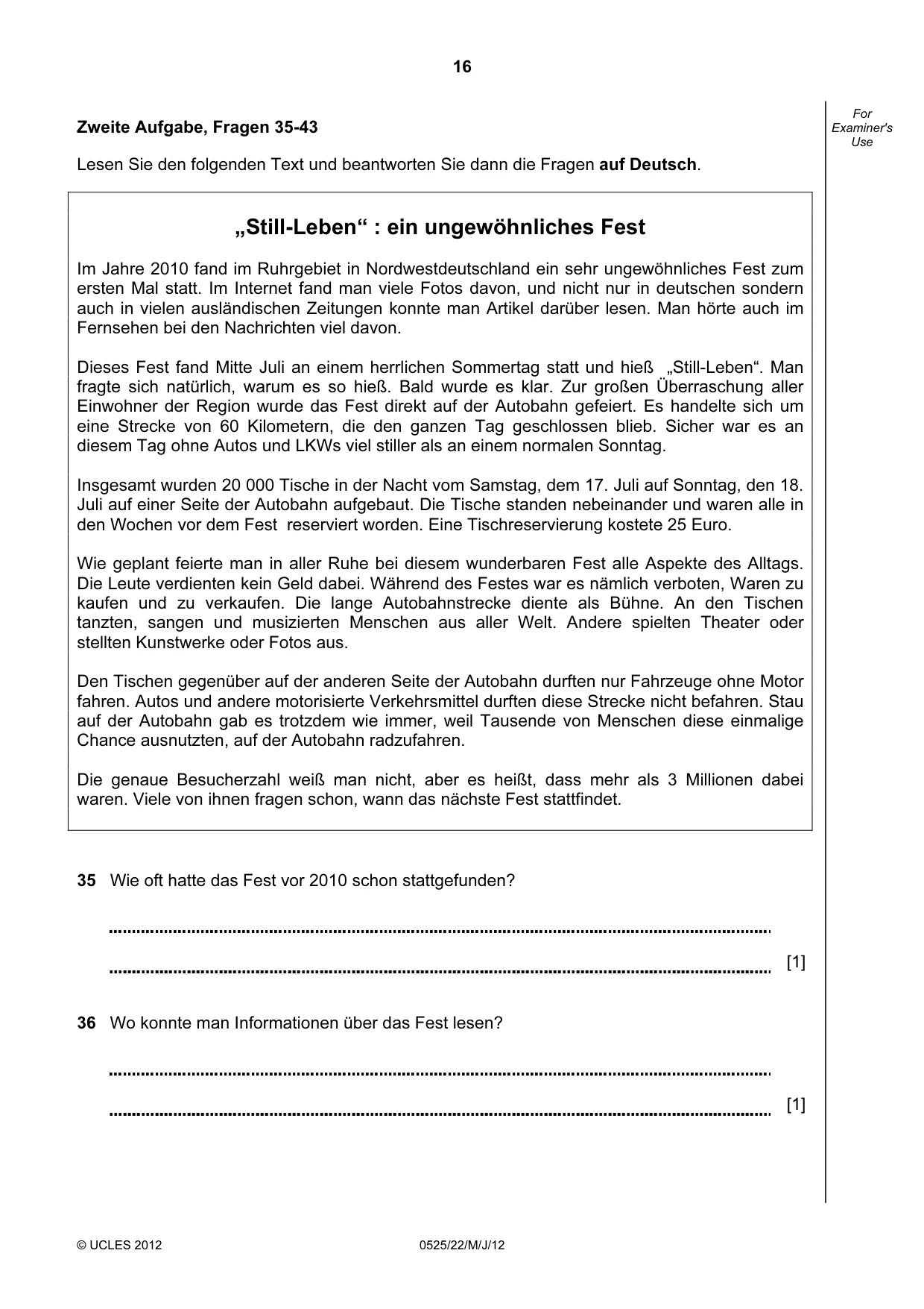 Cambridge IGCSE German - Foreign Language 0525 2012 May/June Paper 2 · Variant 2 question paper, page 16 of 20