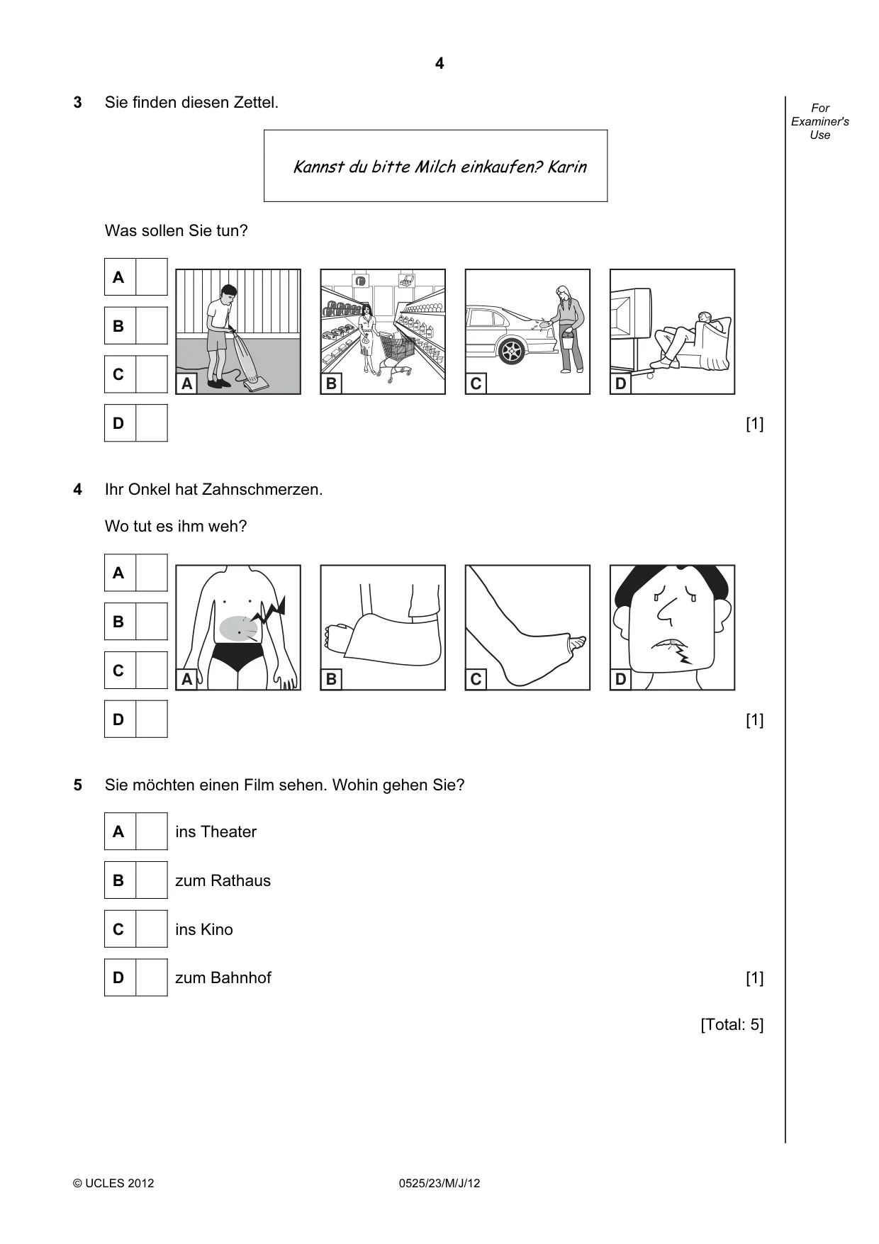 Cambridge IGCSE German - Foreign Language 0525 2012 May/June Paper 2 · Variant 3 question paper, page 4 of 20