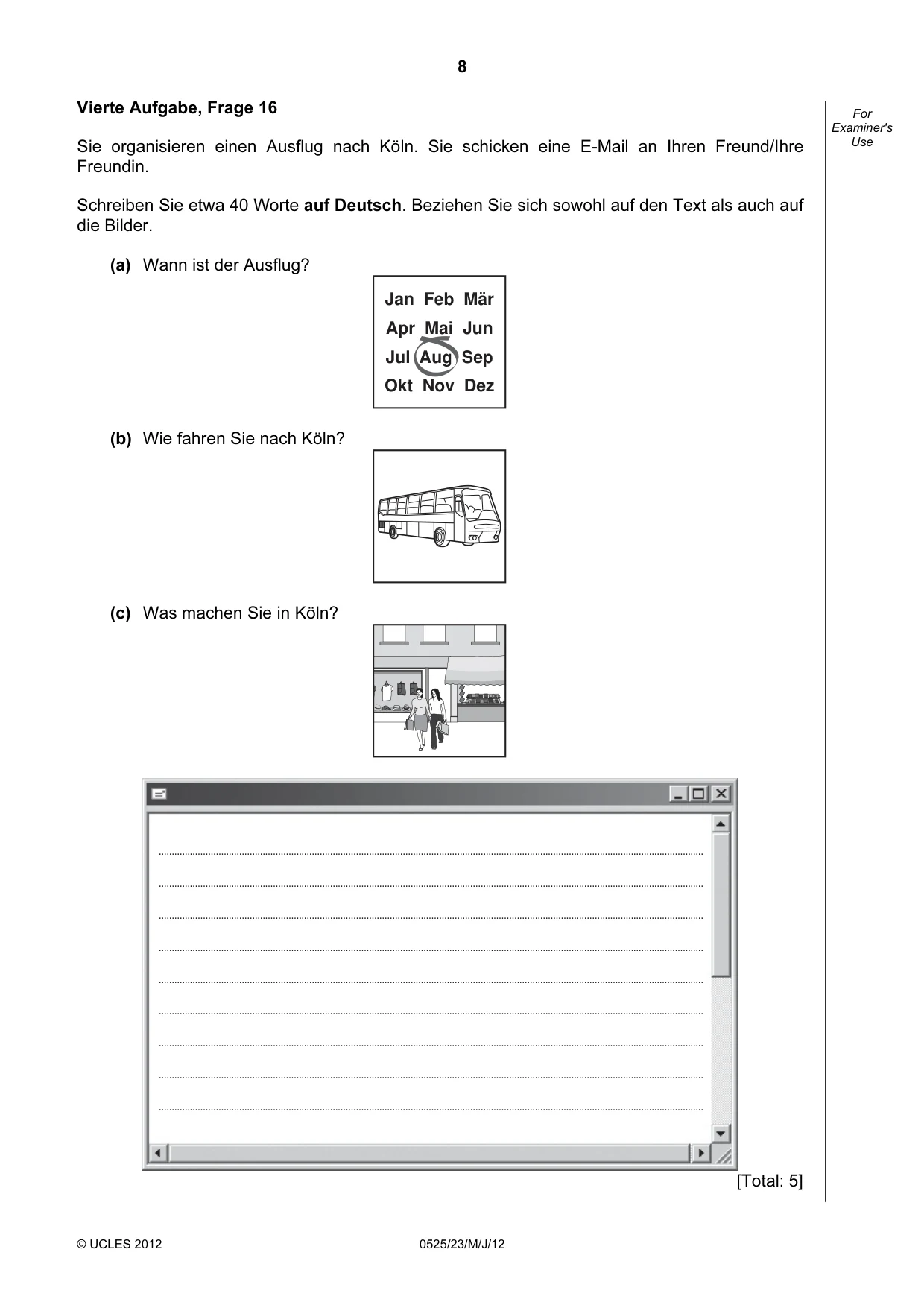Cambridge IGCSE German - Foreign Language 0525 2012 May/June Paper 2 · Variant 3 question paper, page 8 of 20