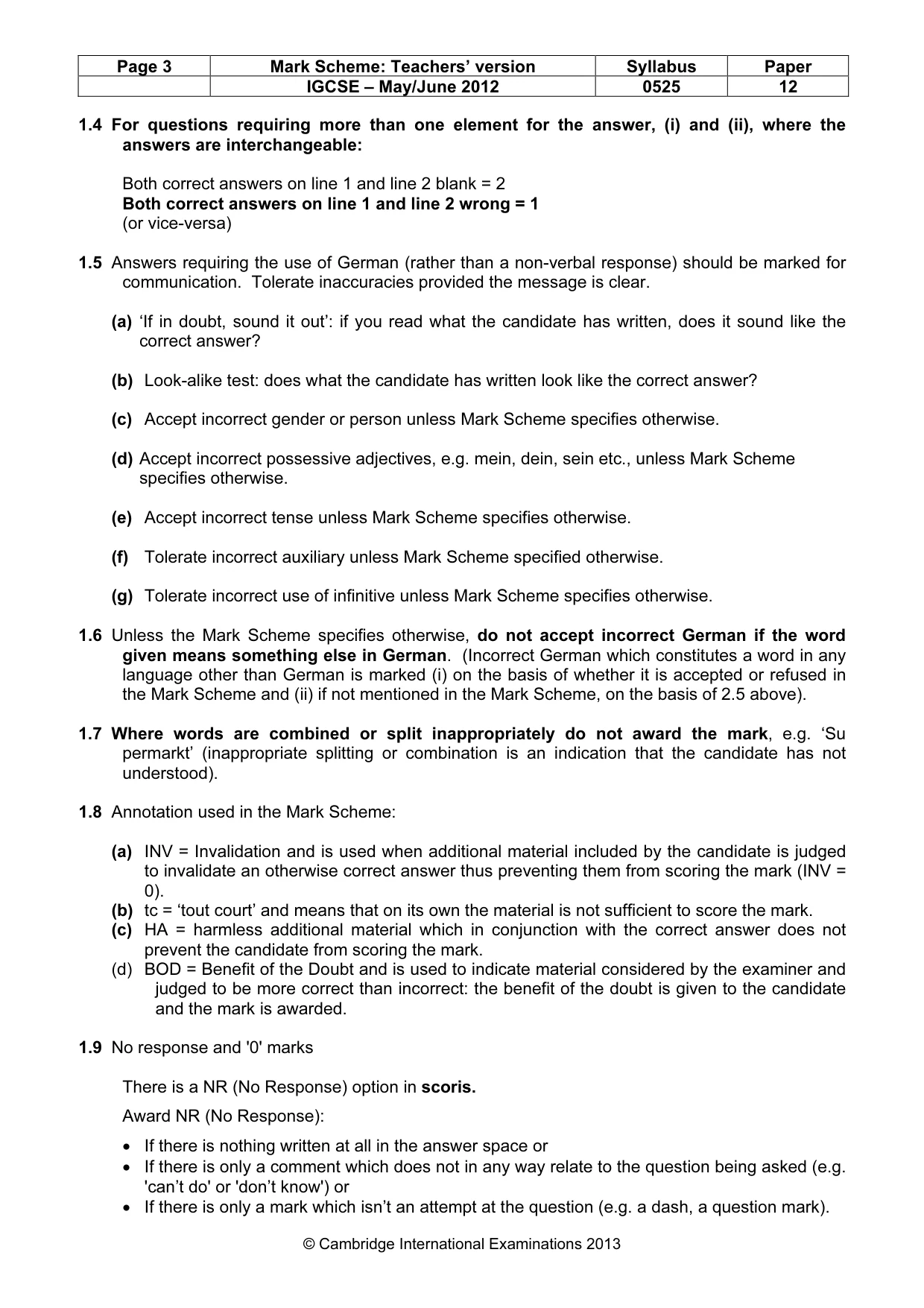Mark scheme, page 3 of 10