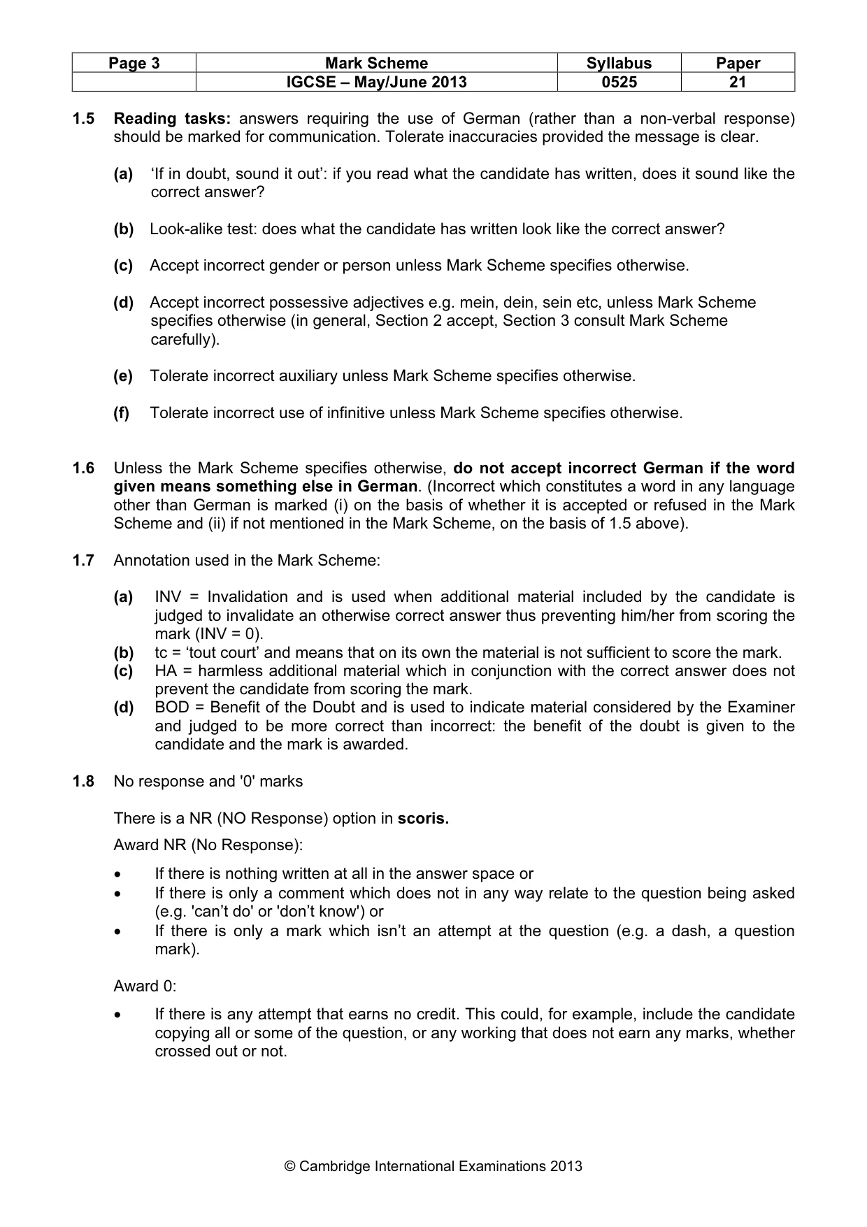 Mark scheme, page 3 of 12