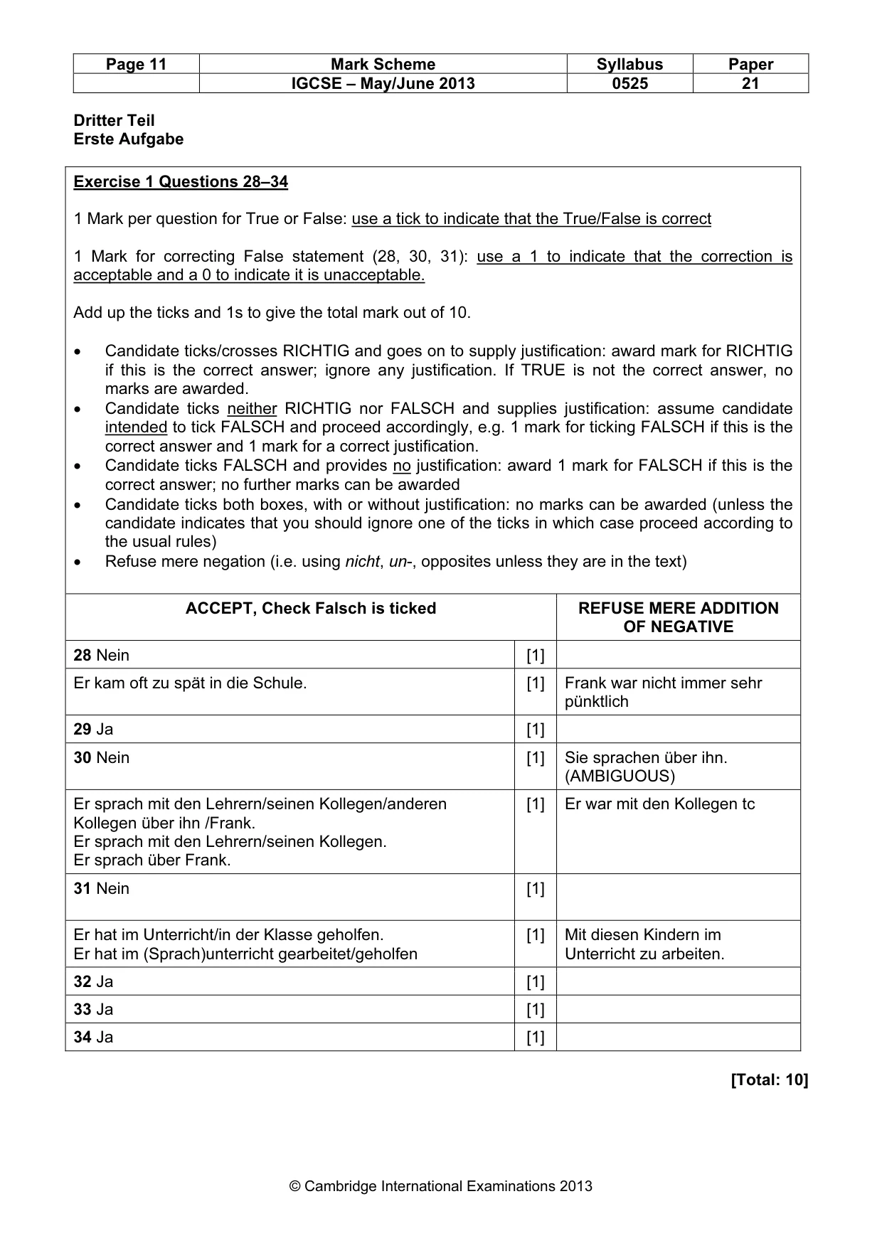 Mark scheme, page 11 of 12